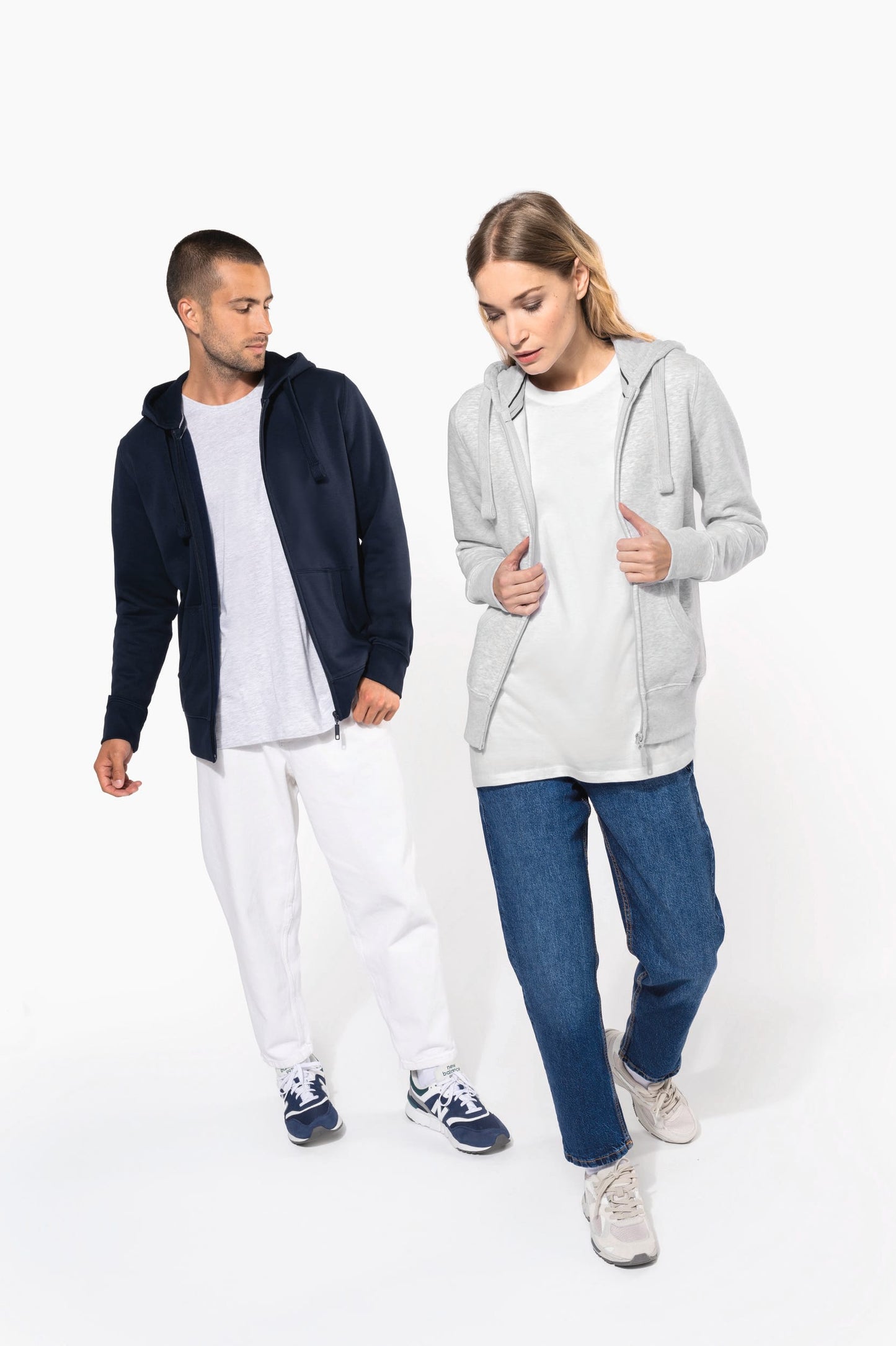 K464C - Felpa donna con cappuccio full zip
