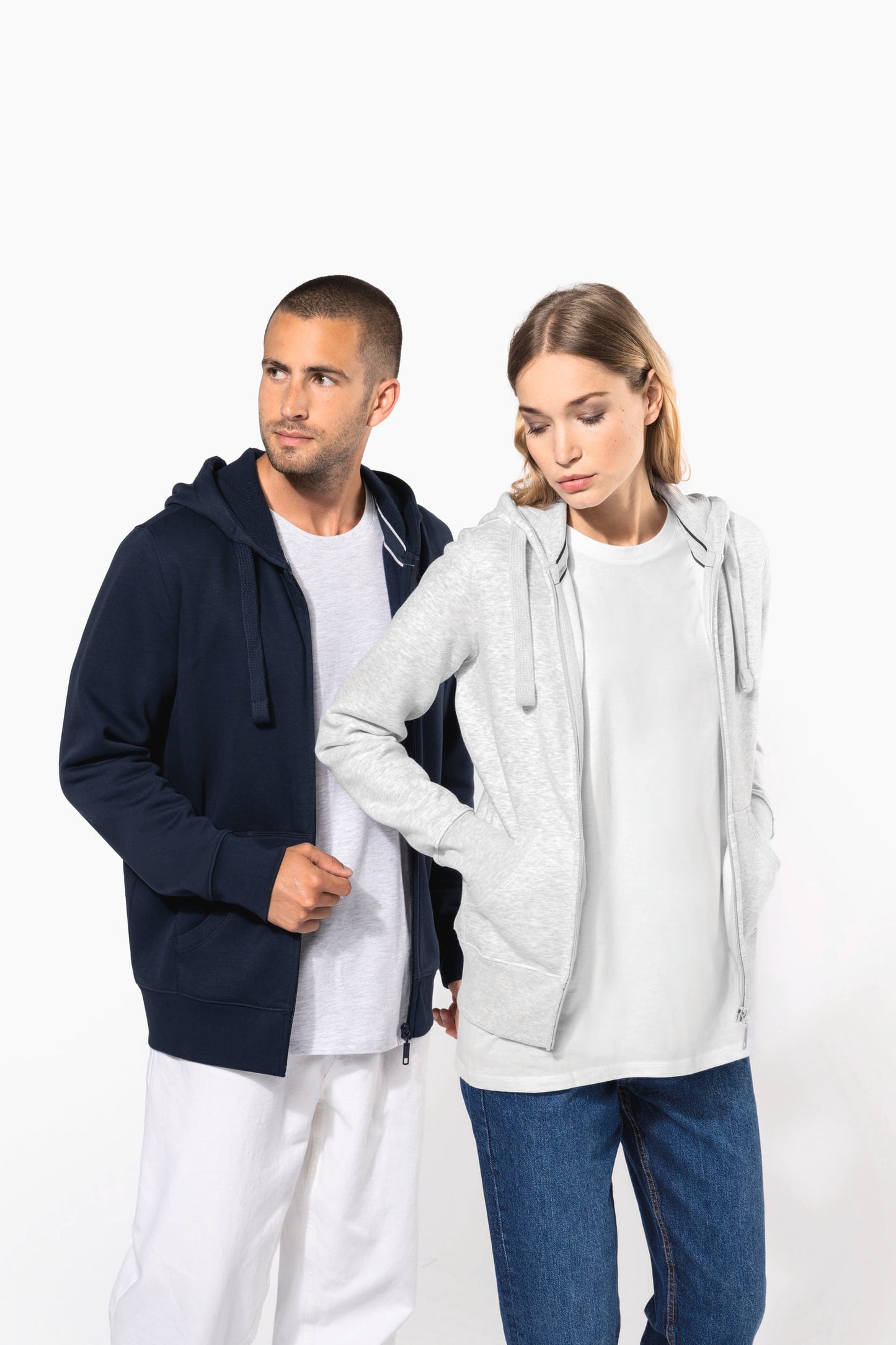 K464C - Felpa donna con cappuccio full zip
