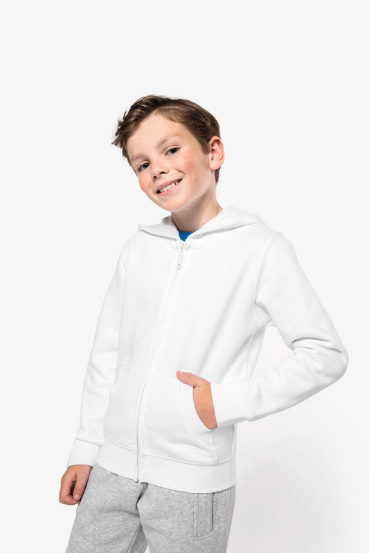 K455C - Felpa bambino full zip con cappuccio