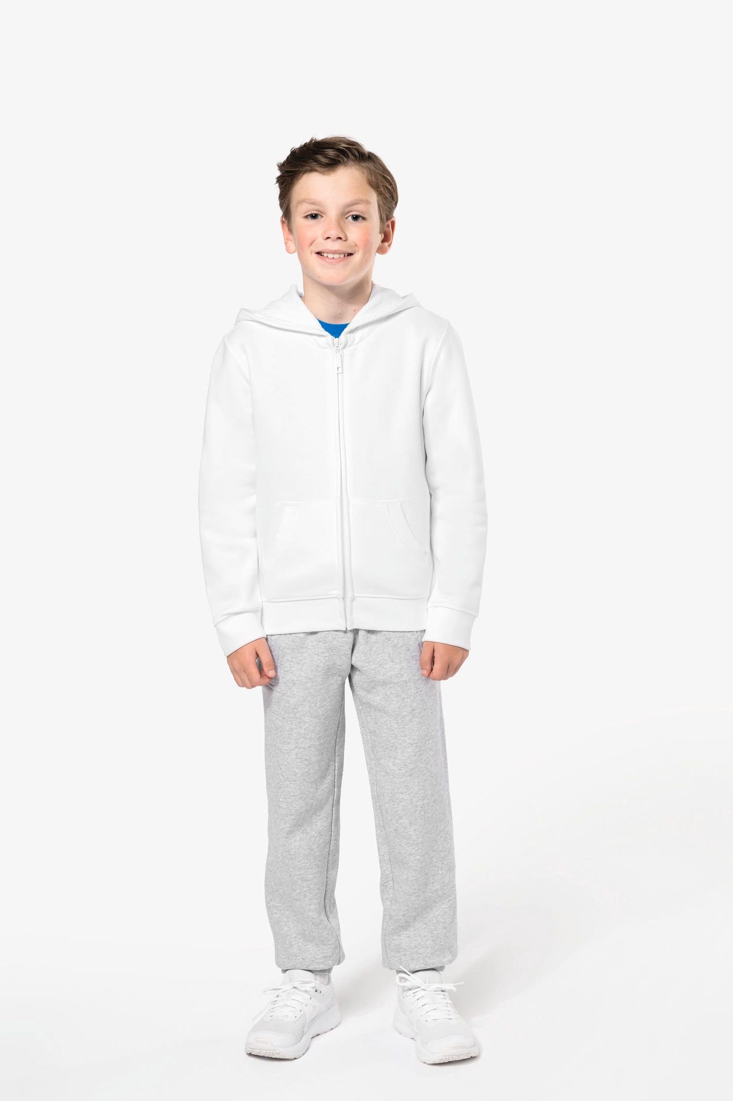 K455 - Felpa bambino full zip con cappuccio