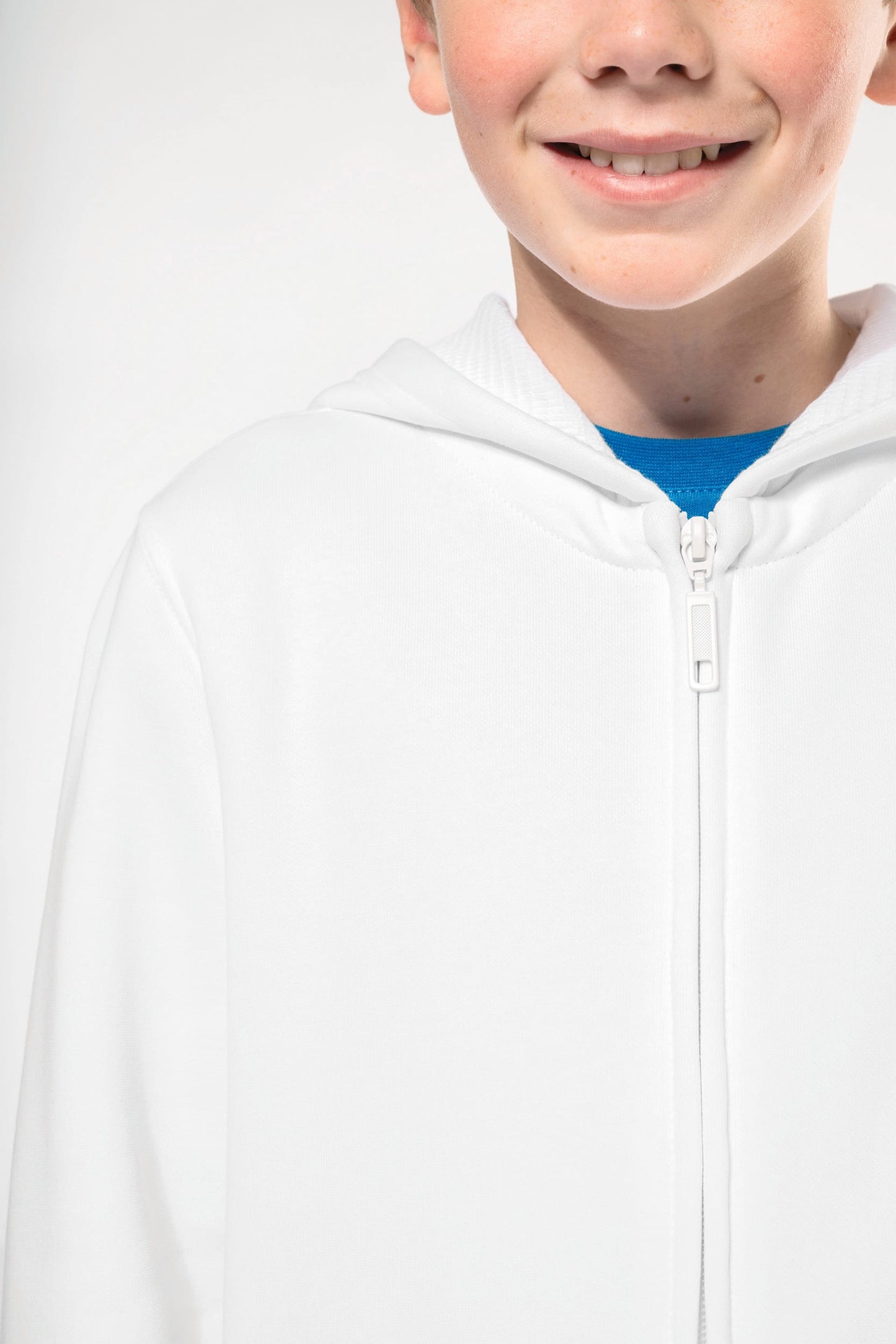 K455C - Felpa bambino full zip con cappuccio
