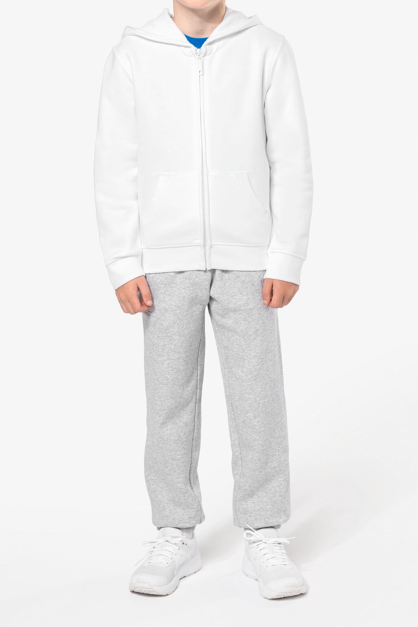 K455 - Felpa bambino full zip con cappuccio