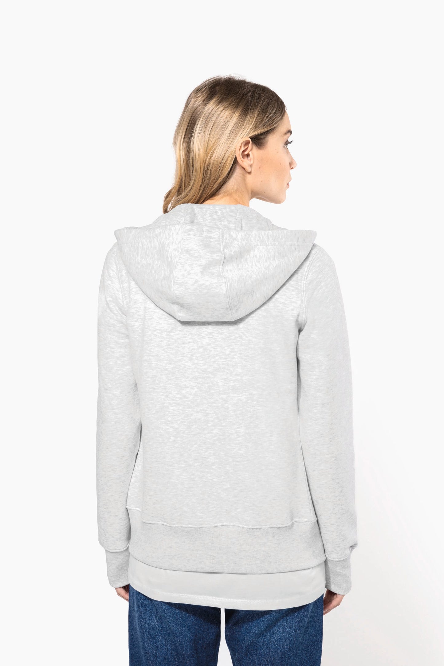 K464C - Felpa donna con cappuccio full zip