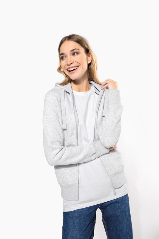 K464 - Felpa donna con cappuccio full zip