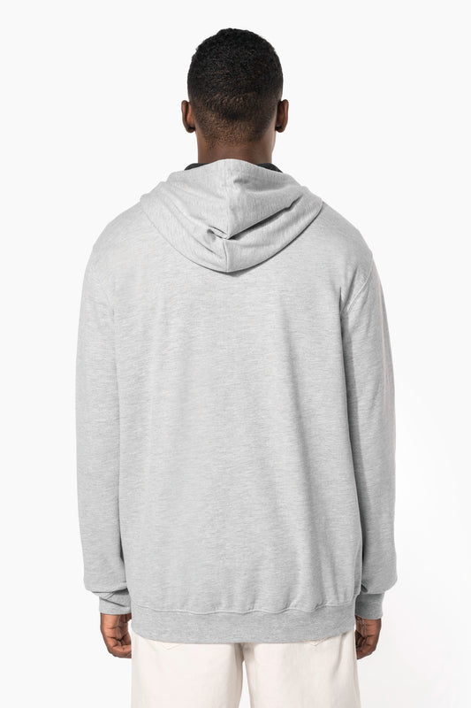K466 - Felpa uomo con cappuccio a contrasto full zip