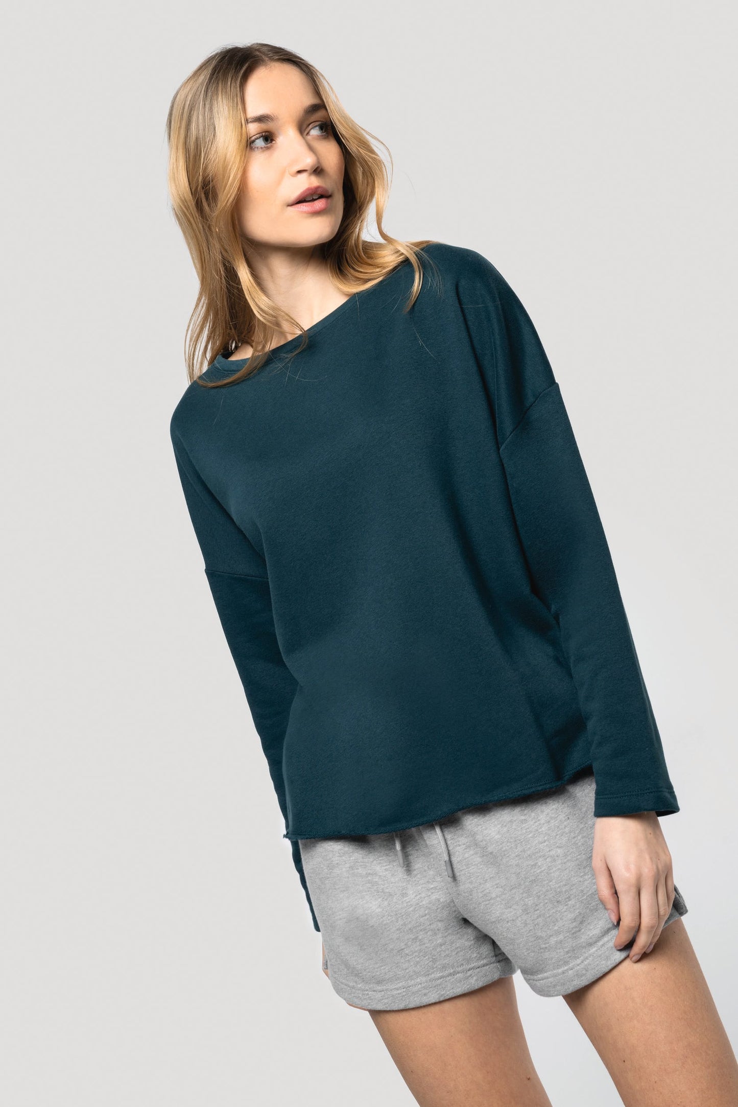 K471 - Felpa oversize "Loose" donna NON GARZATA