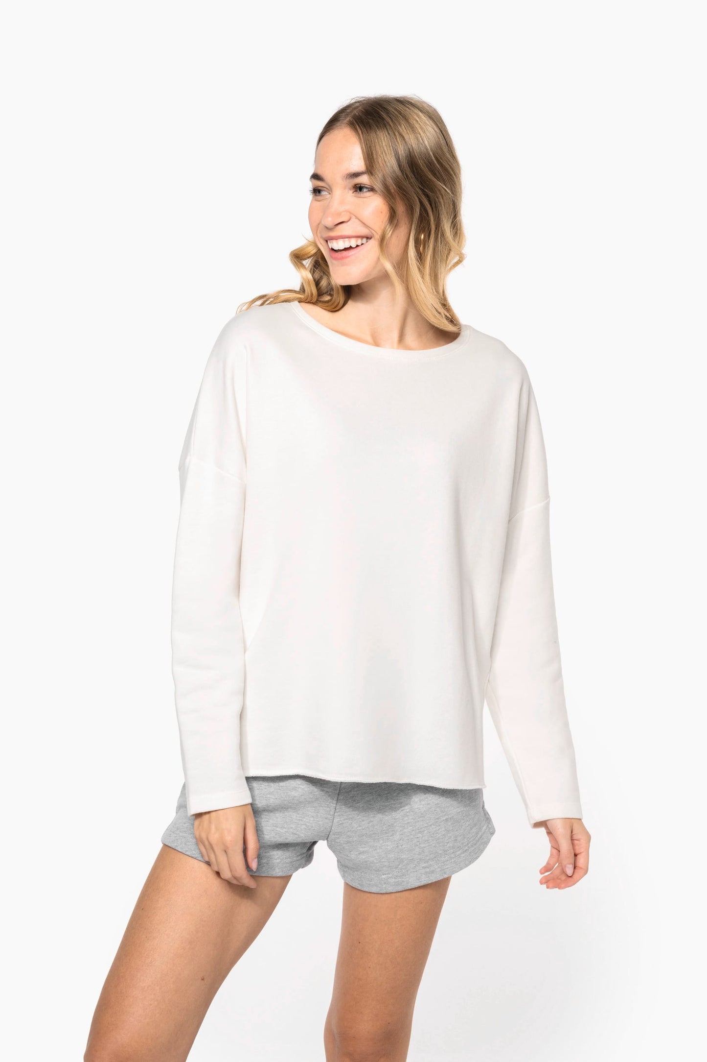 K471 - Felpa oversize "Loose" donna NON GARZATA