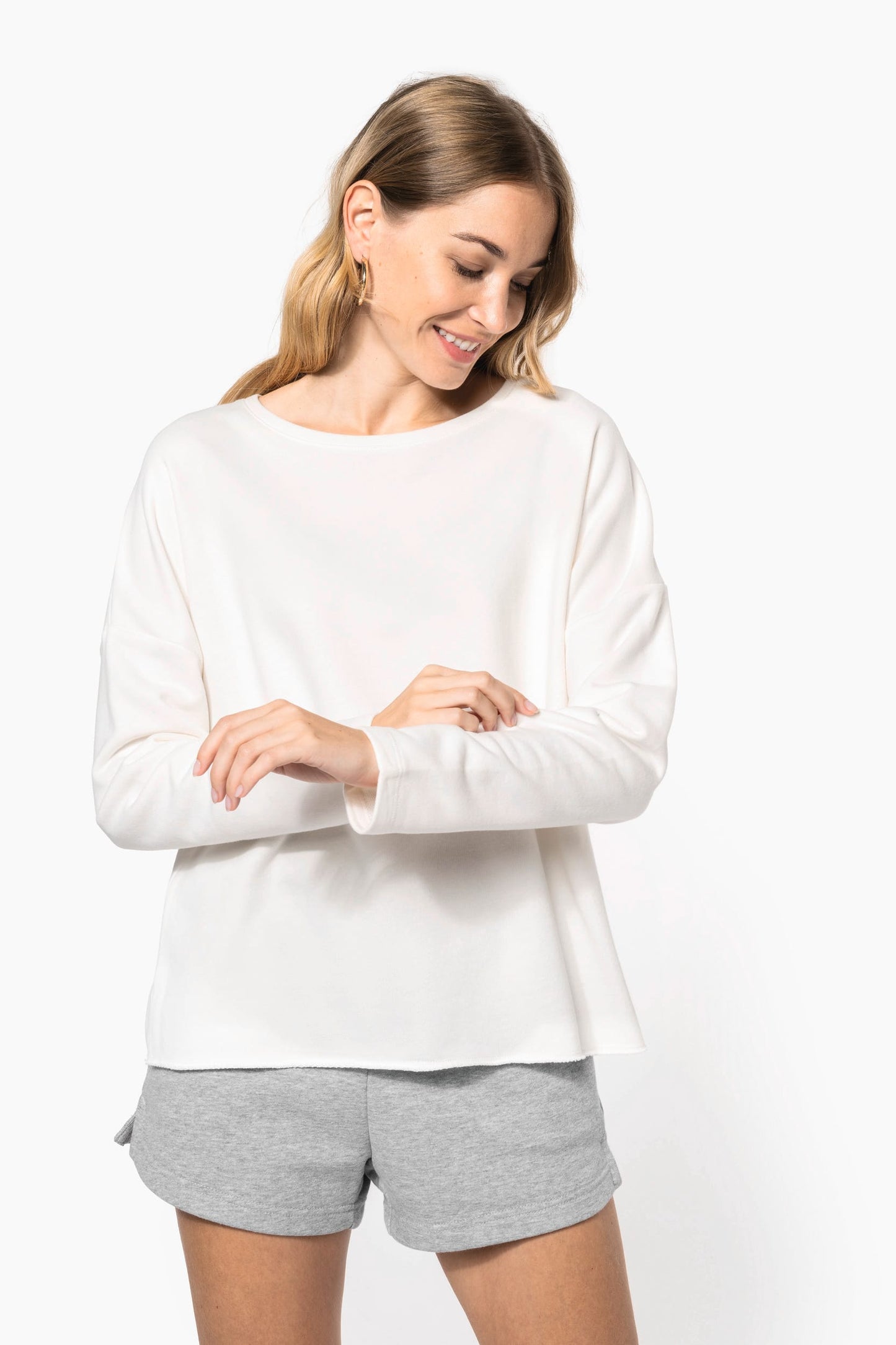 K471 - Felpa oversize "Loose" donna NON GARZATA
