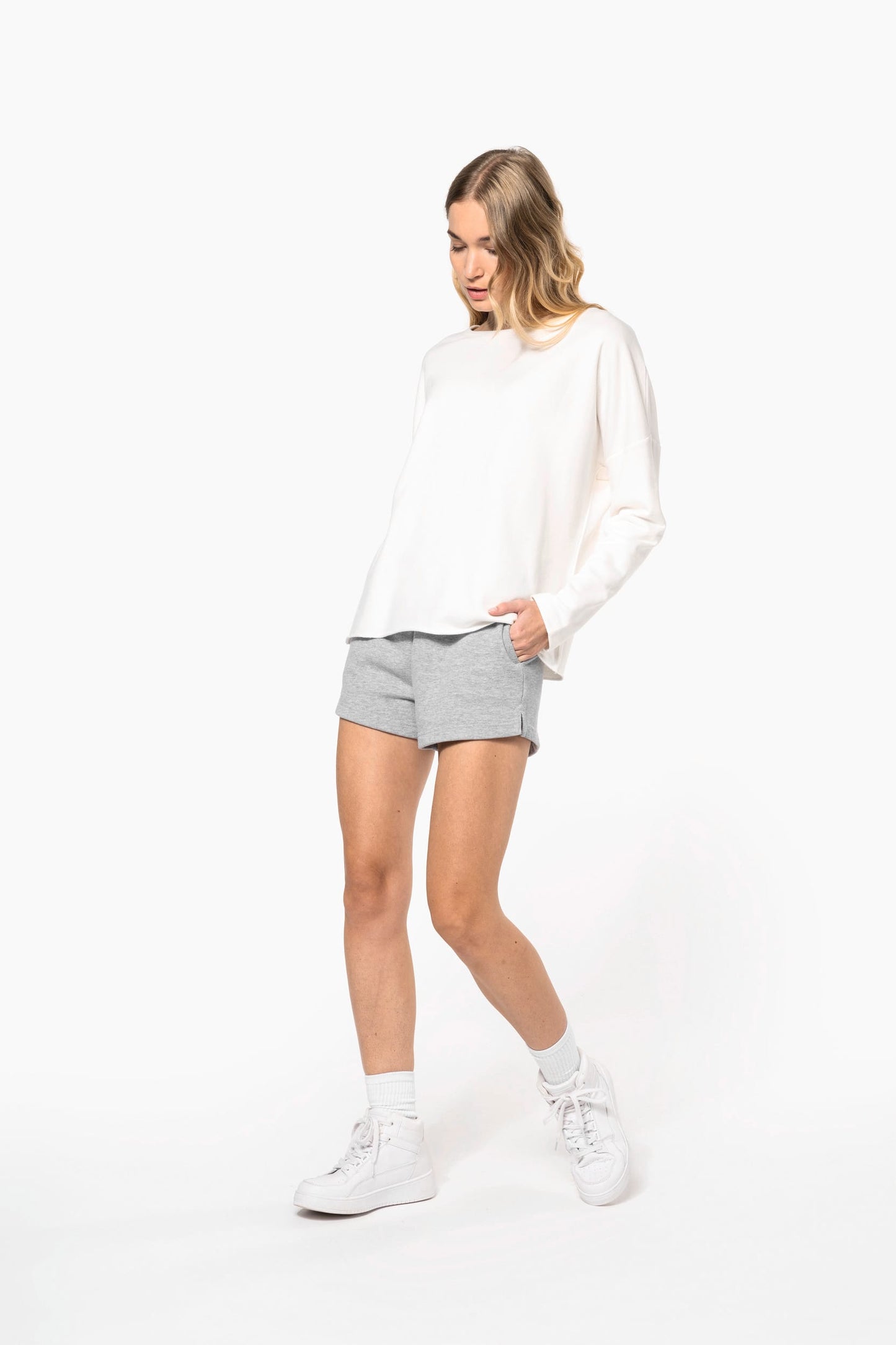 K471 - Felpa oversize "Loose" donna NON GARZATA