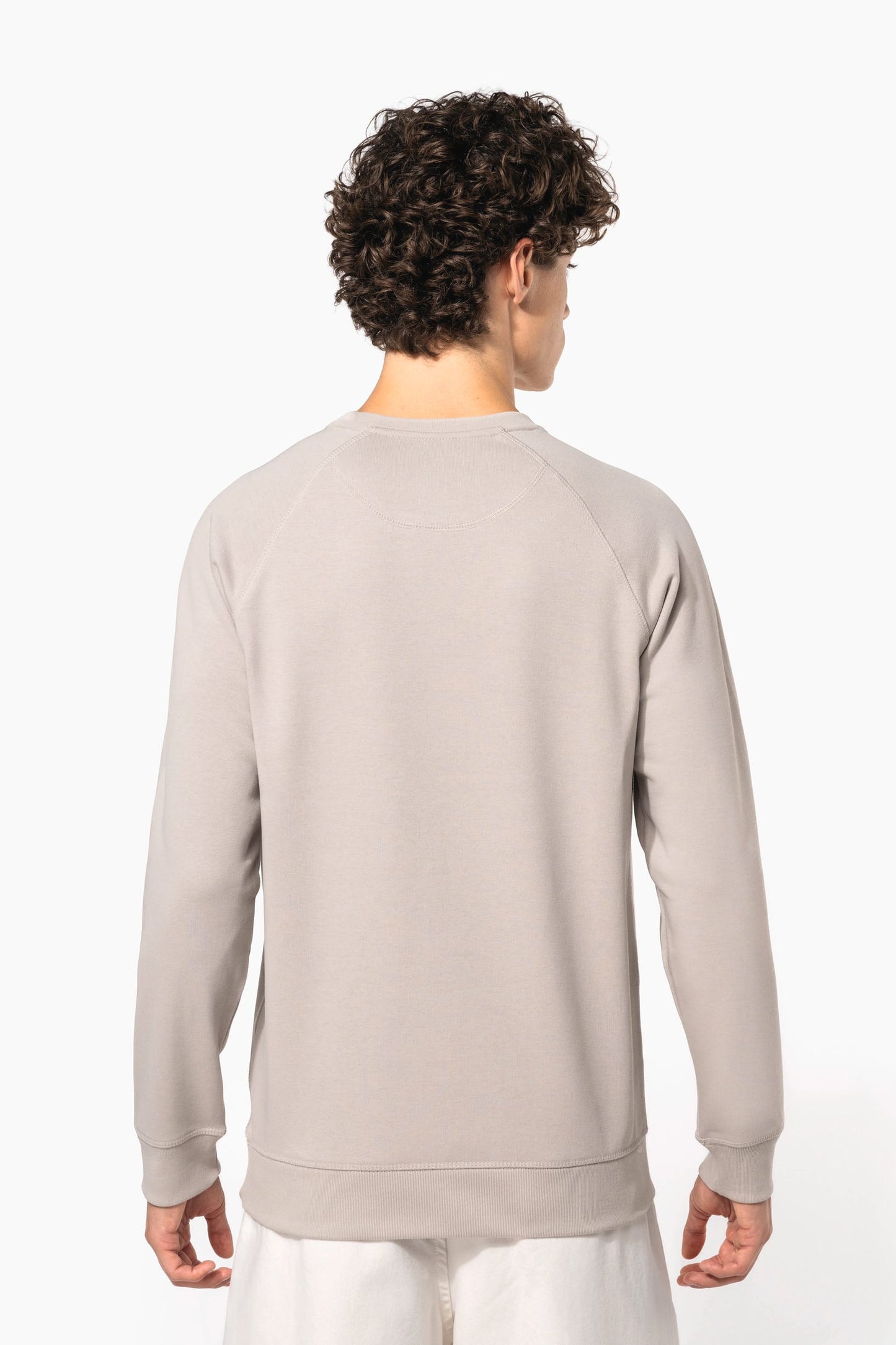 K480C - Felpa uomo BIO girocollo manica raglan NON GARZATA