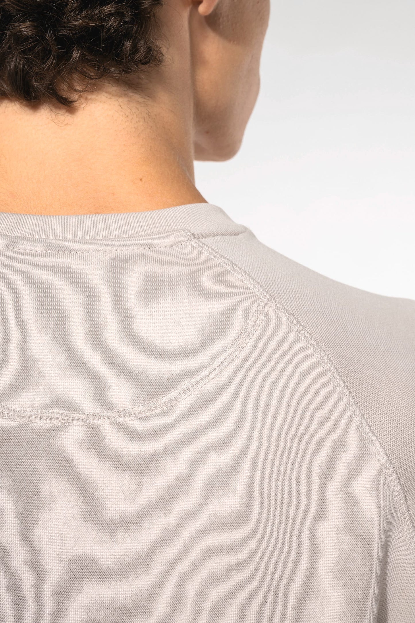 K480C - Felpa uomo BIO girocollo manica raglan NON GARZATA