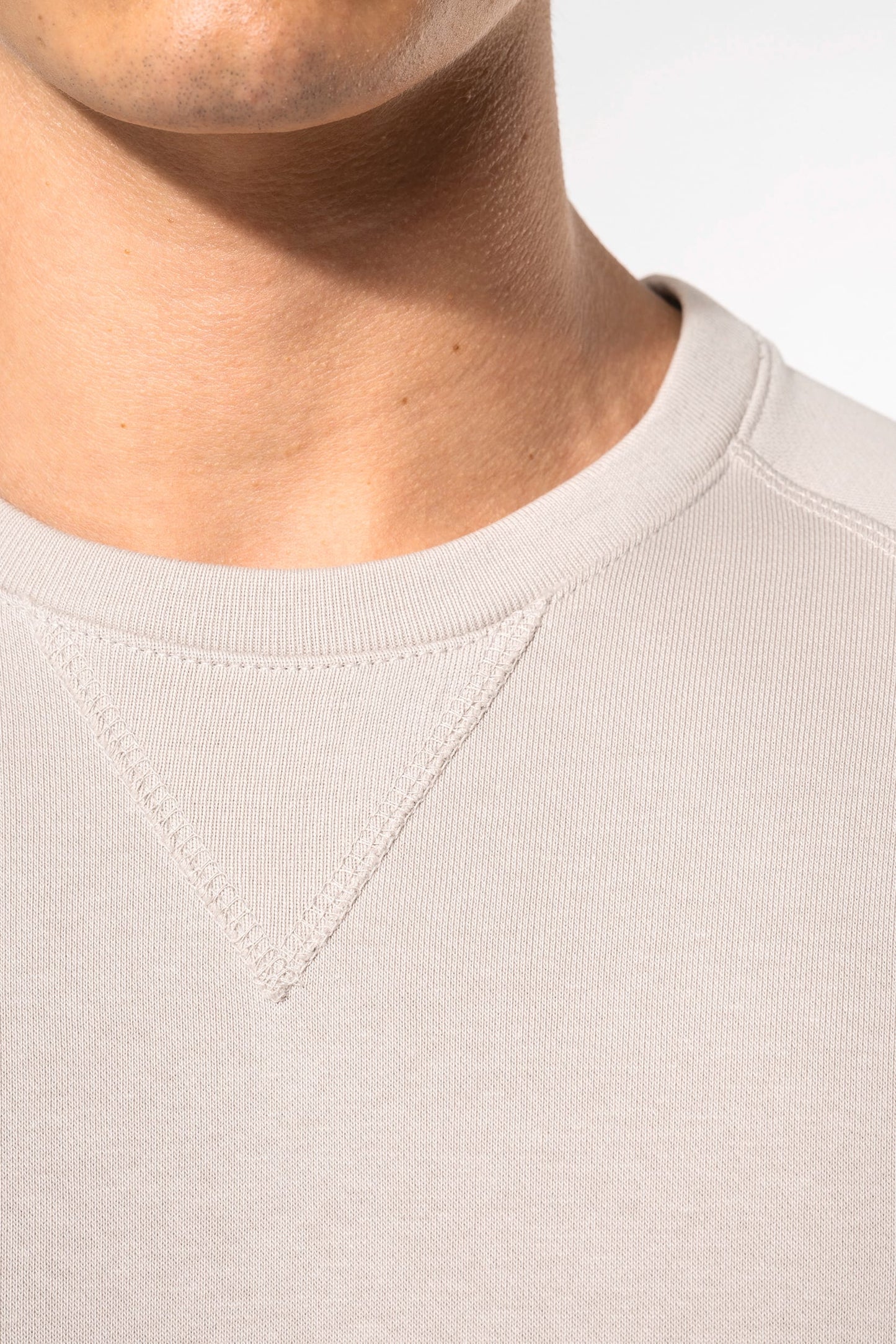 K480A - Felpa uomo BIO girocollo manica raglan NON GARZATA