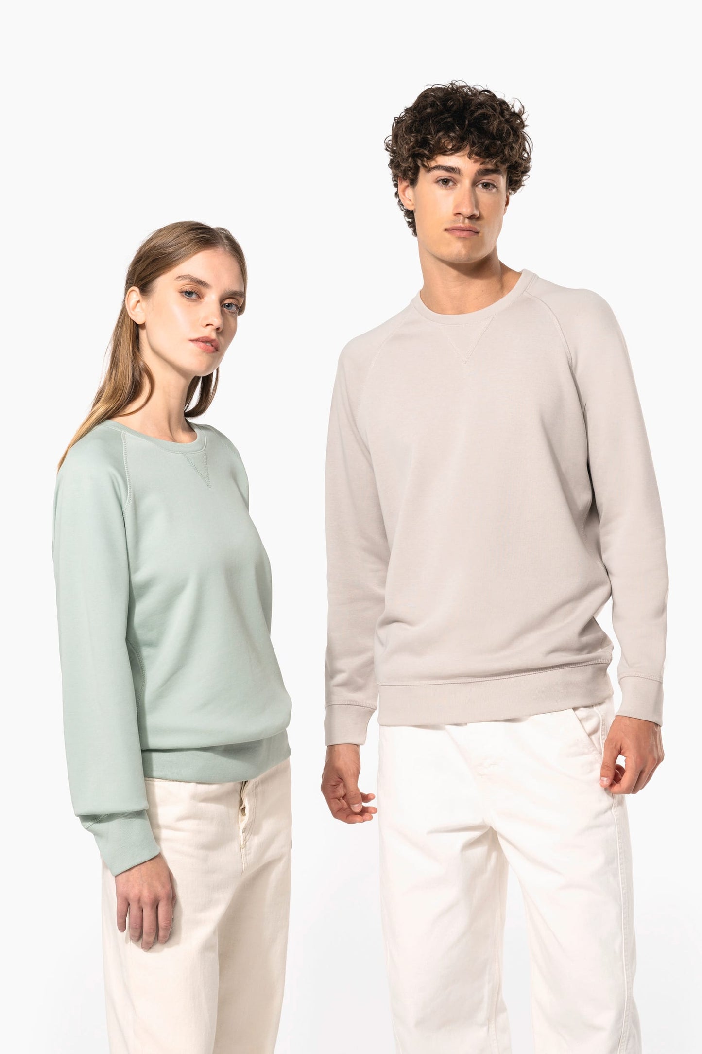 K481A - Felpa donna BIO girocollo manica raglan NON GARZATA