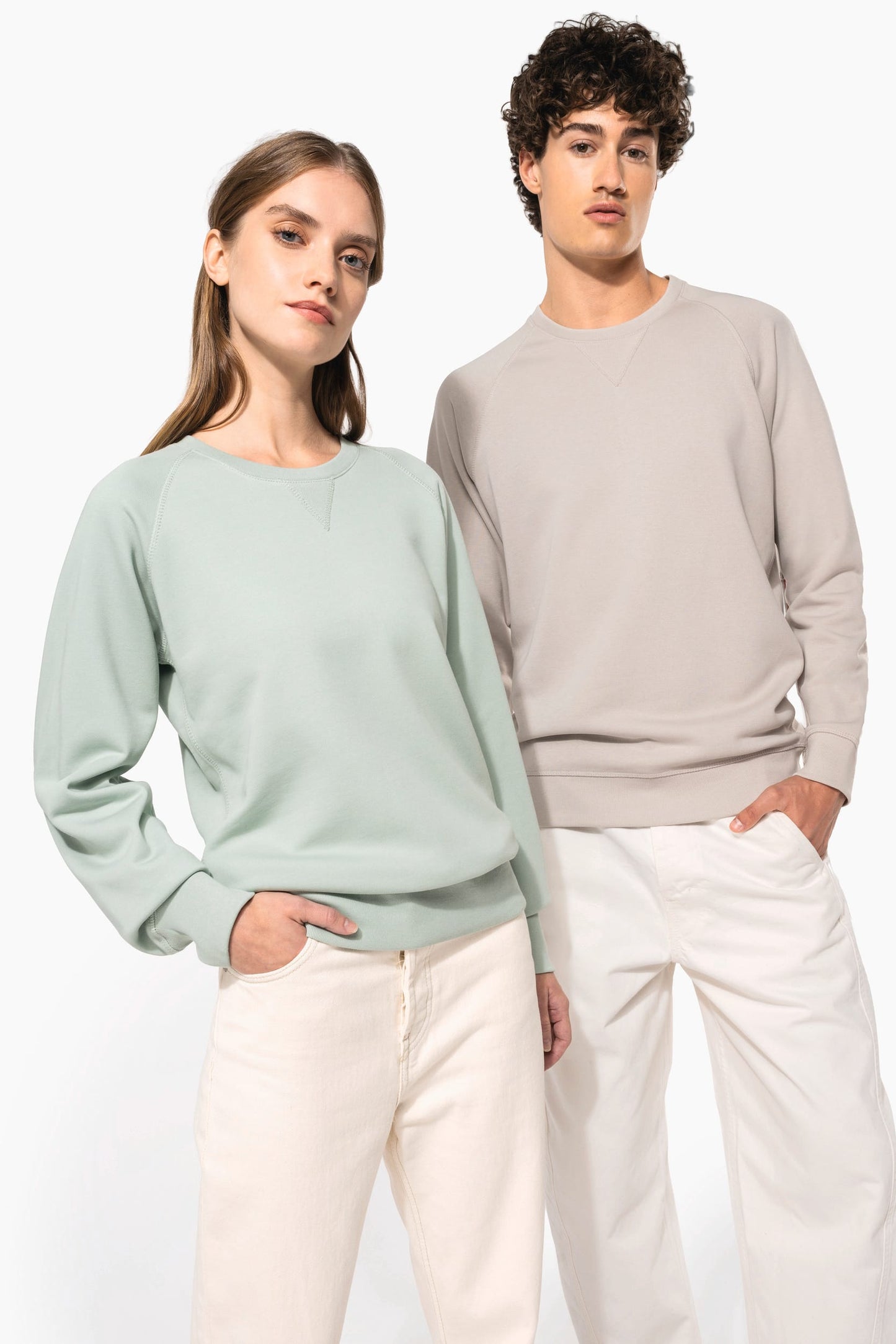 K481C - Felpa donna BIO girocollo manica raglan NON GARZATA
