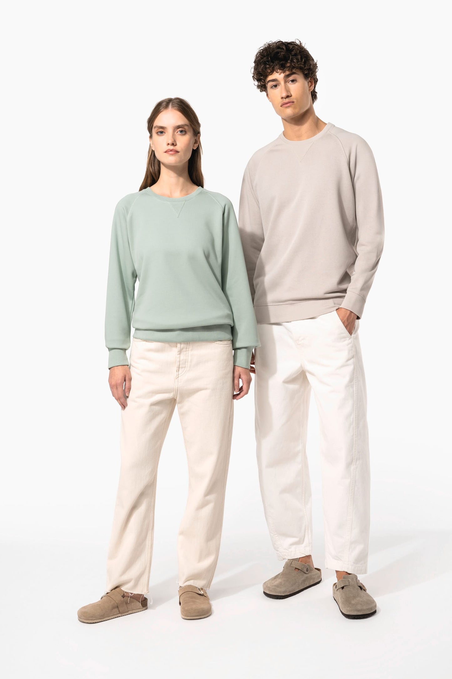 K481C - Felpa donna BIO girocollo manica raglan NON GARZATA
