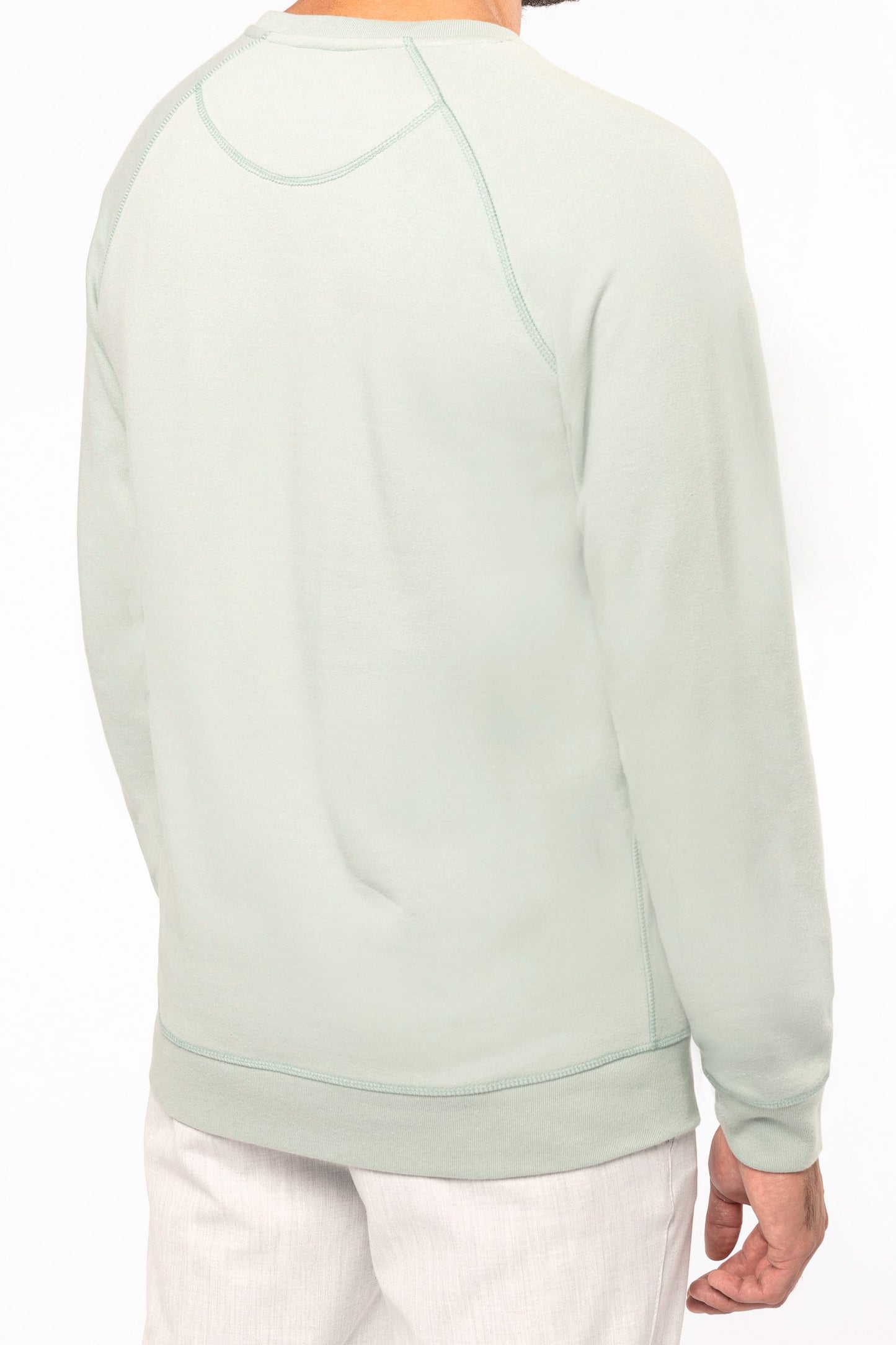 K480A - Felpa uomo BIO girocollo manica raglan NON GARZATA