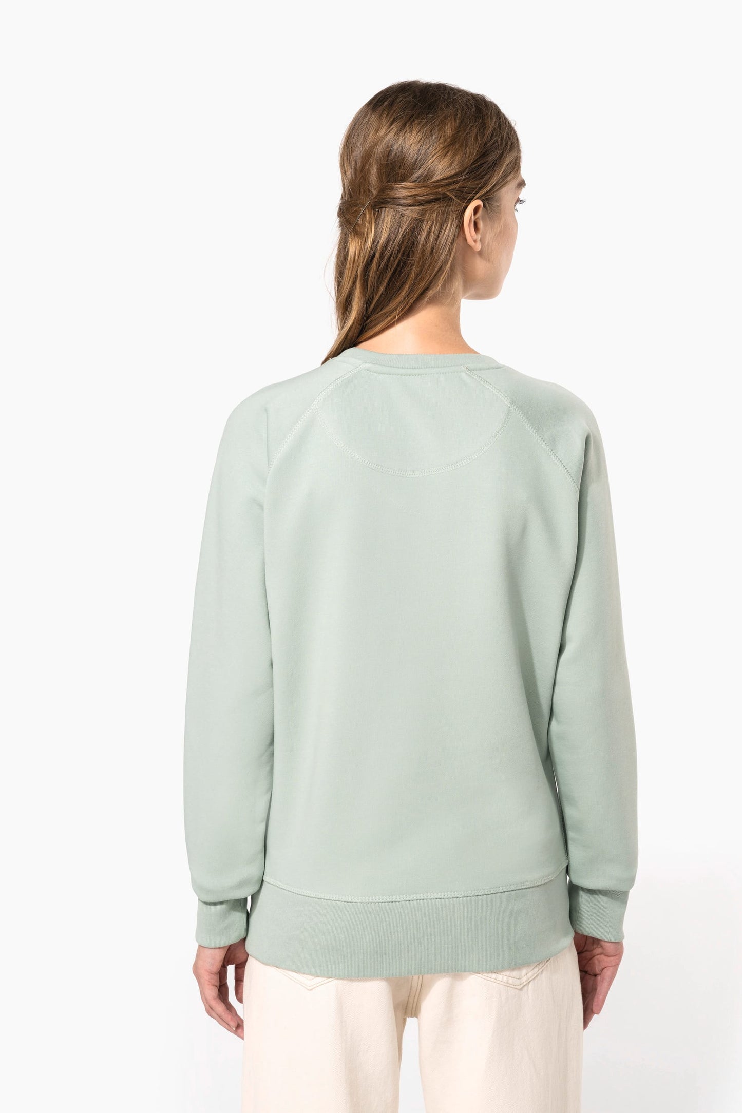 K481C - Felpa donna BIO girocollo manica raglan NON GARZATA
