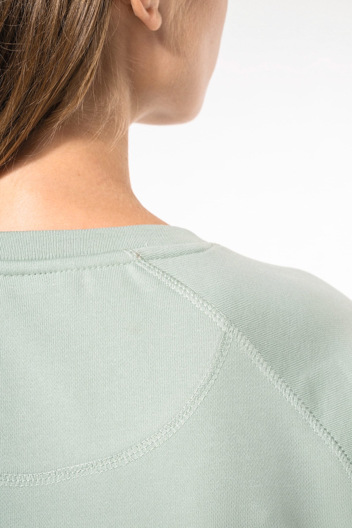 K481C - Felpa donna BIO girocollo manica raglan NON GARZATA