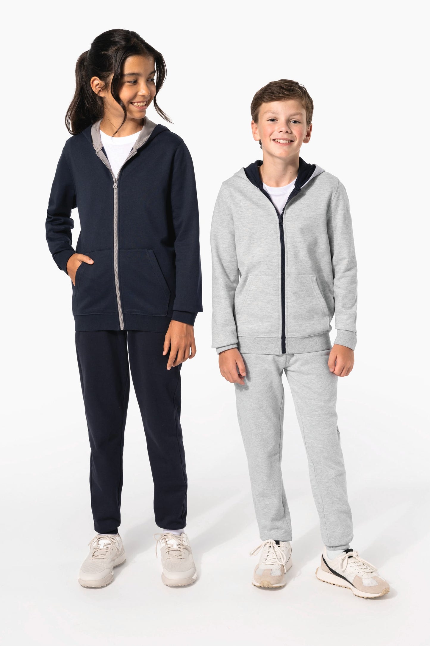 K486 - Felpa bambino con cappuccio full zip