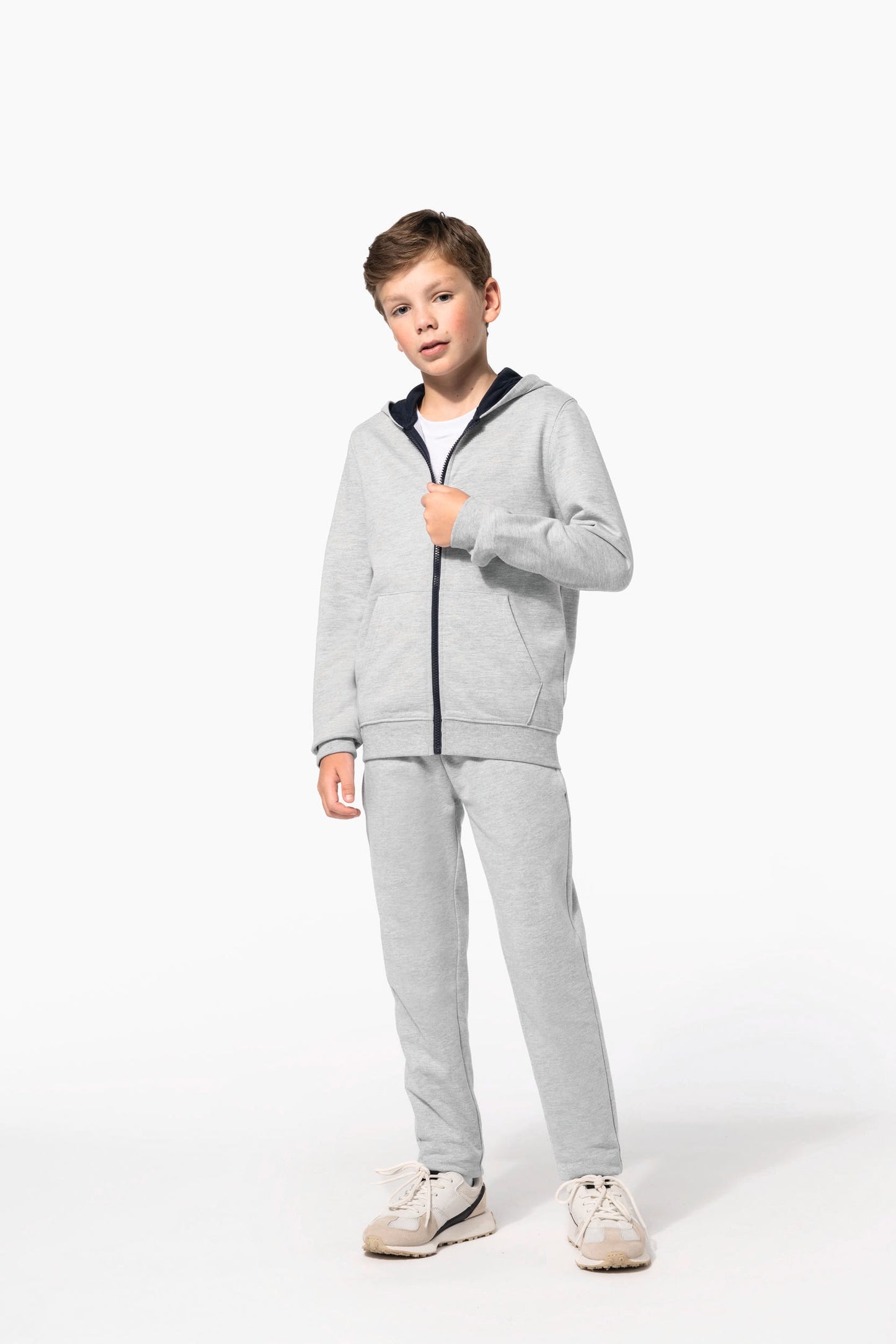 K486 - Felpa bambino con cappuccio full zip