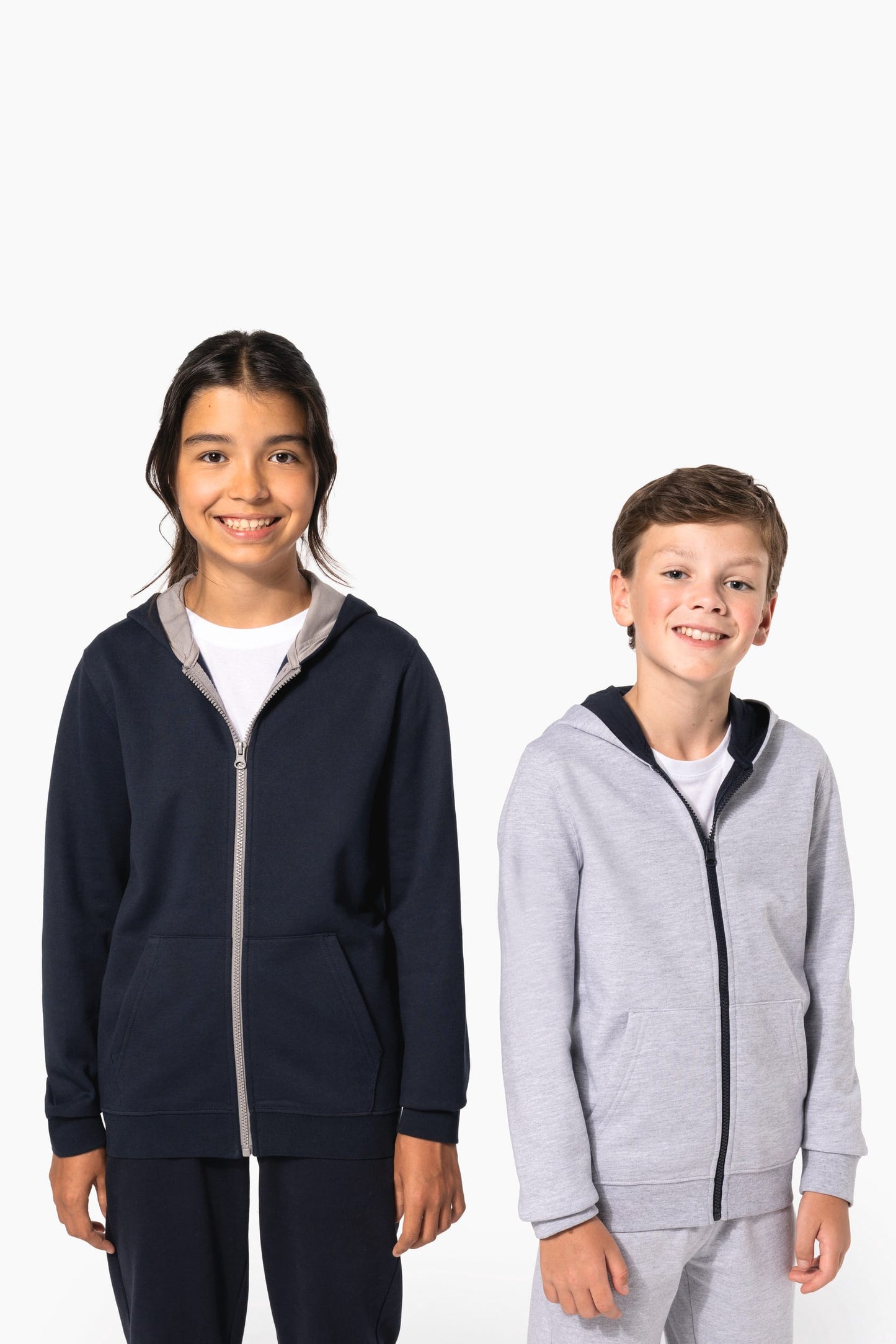 K486 - Felpa bambino con cappuccio full zip