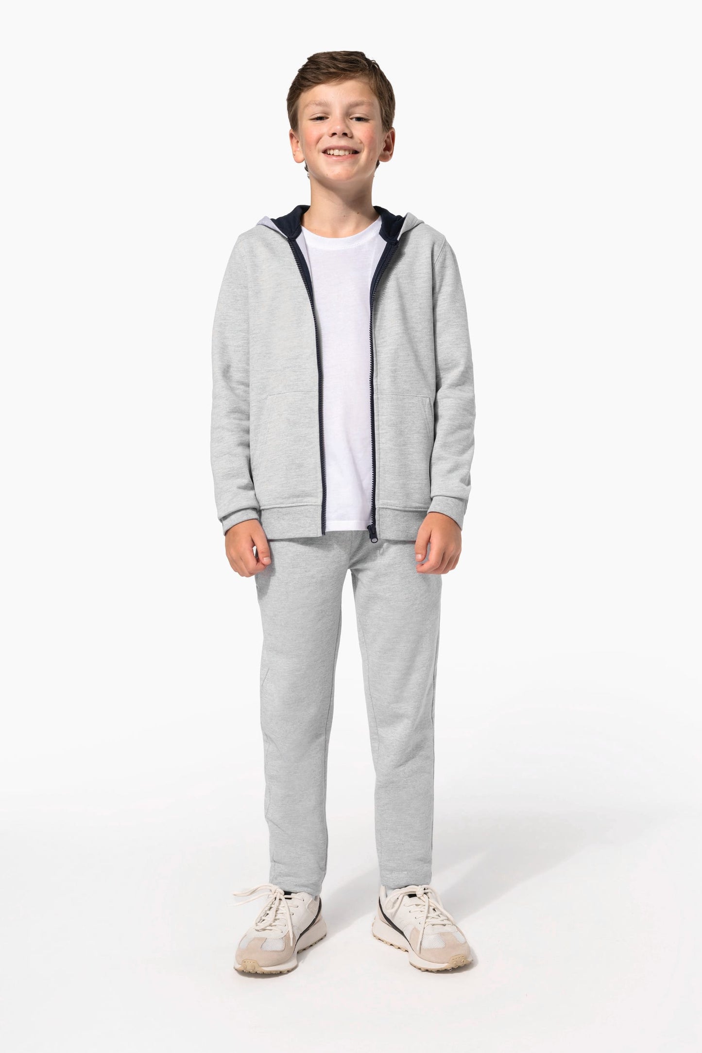 K486 - Felpa bambino con cappuccio full zip