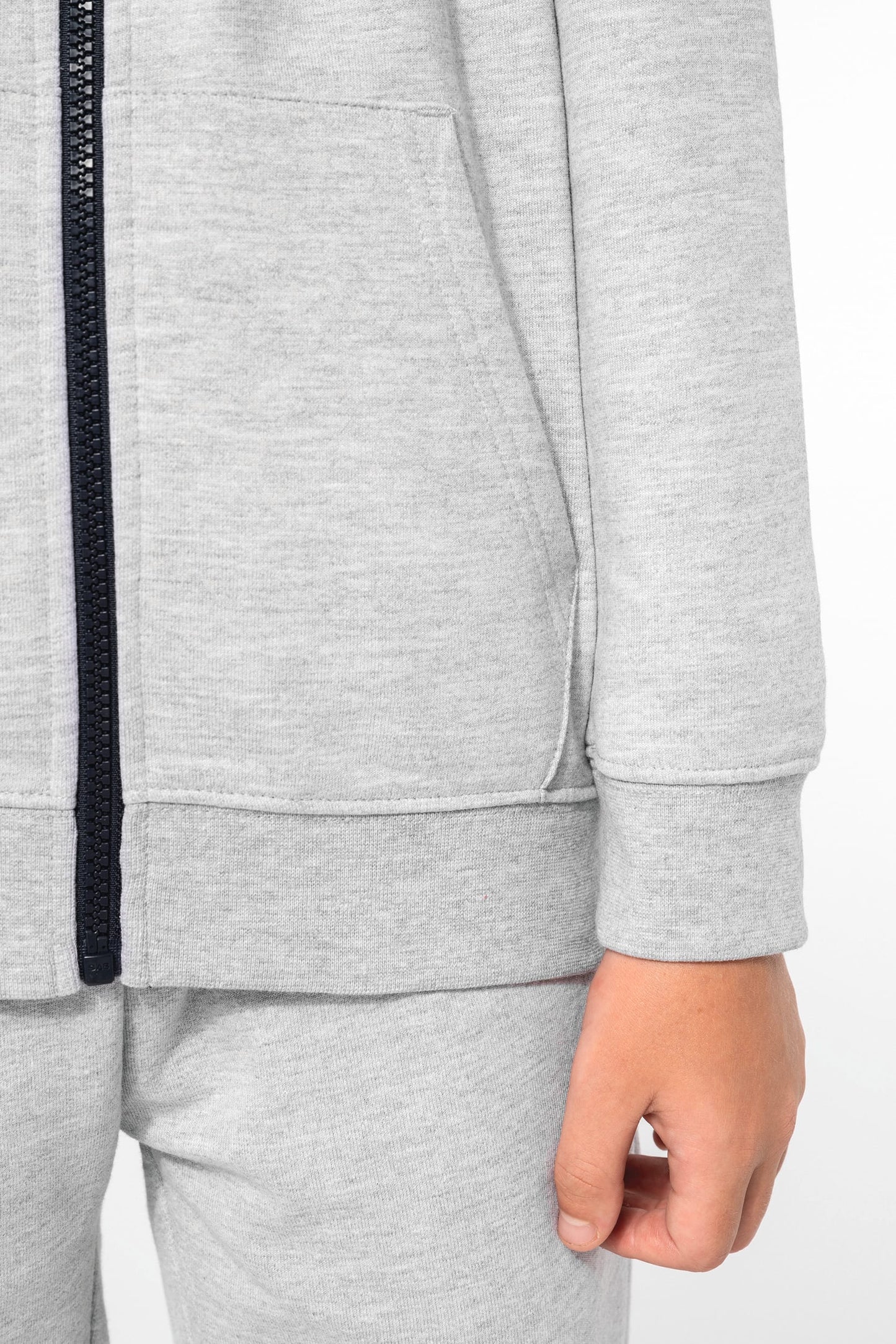 K486 - Felpa bambino con cappuccio full zip
