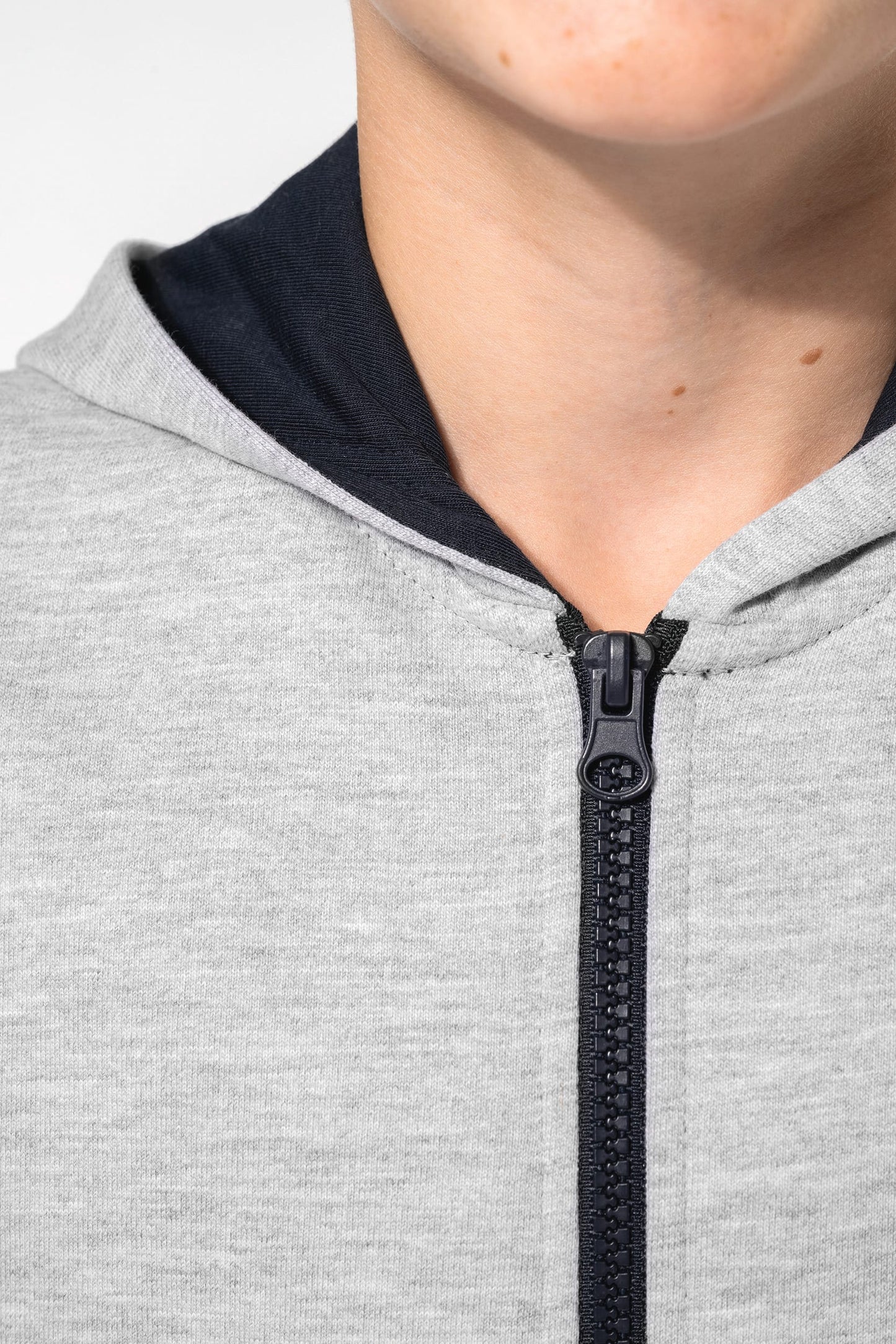 K486 - Felpa bambino con cappuccio full zip