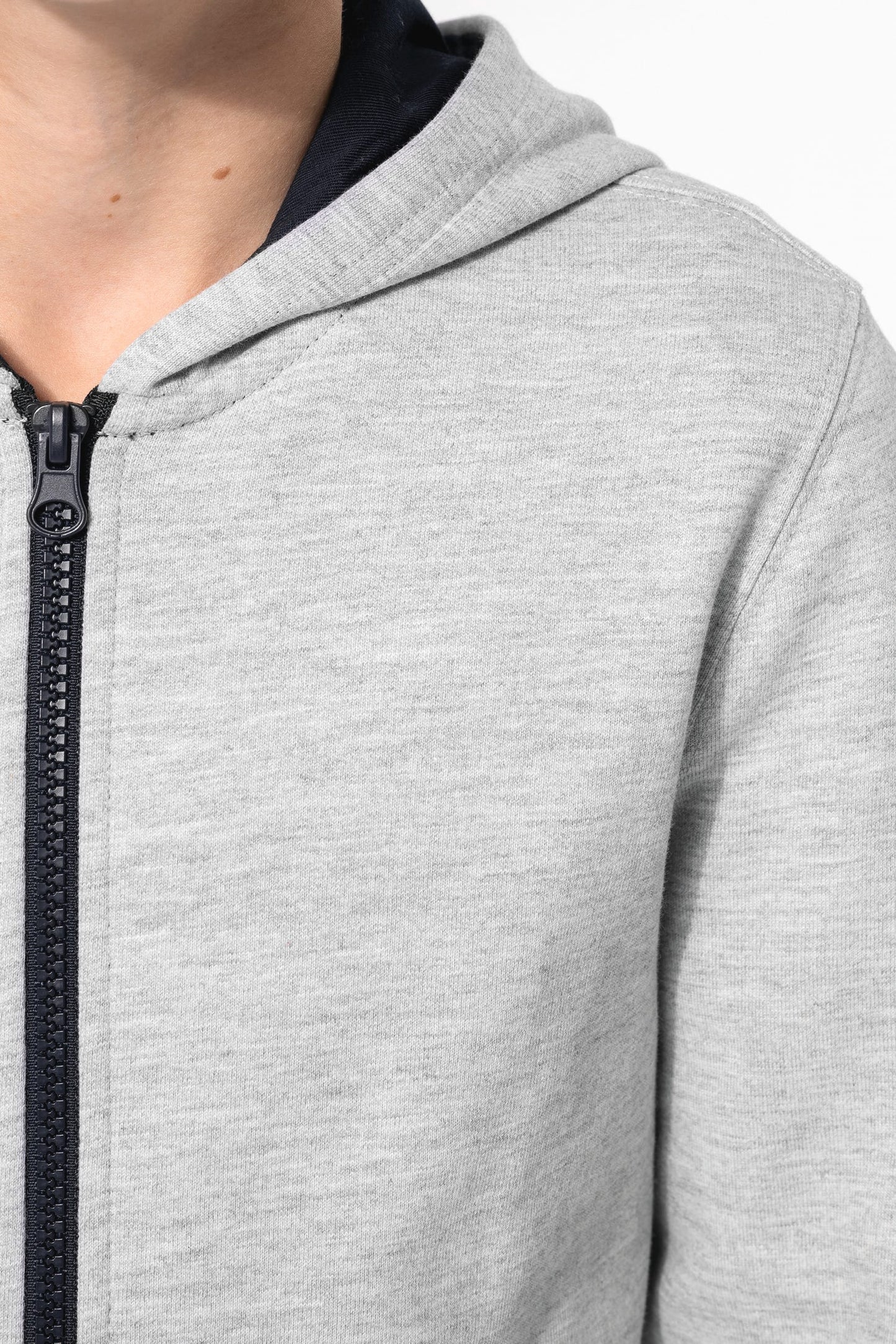 K486 - Felpa bambino con cappuccio full zip