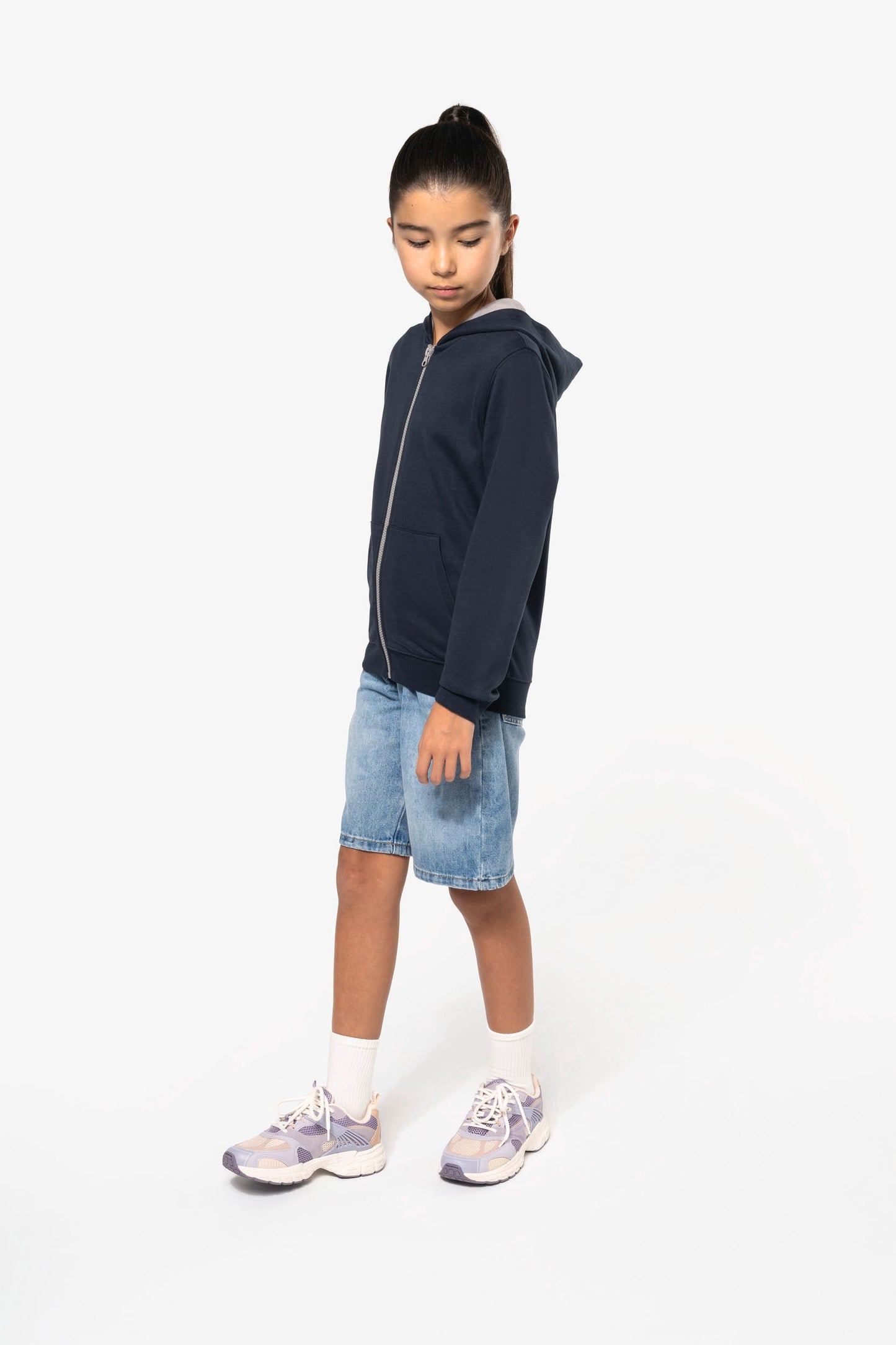 K486 - Felpa bambino con cappuccio full zip