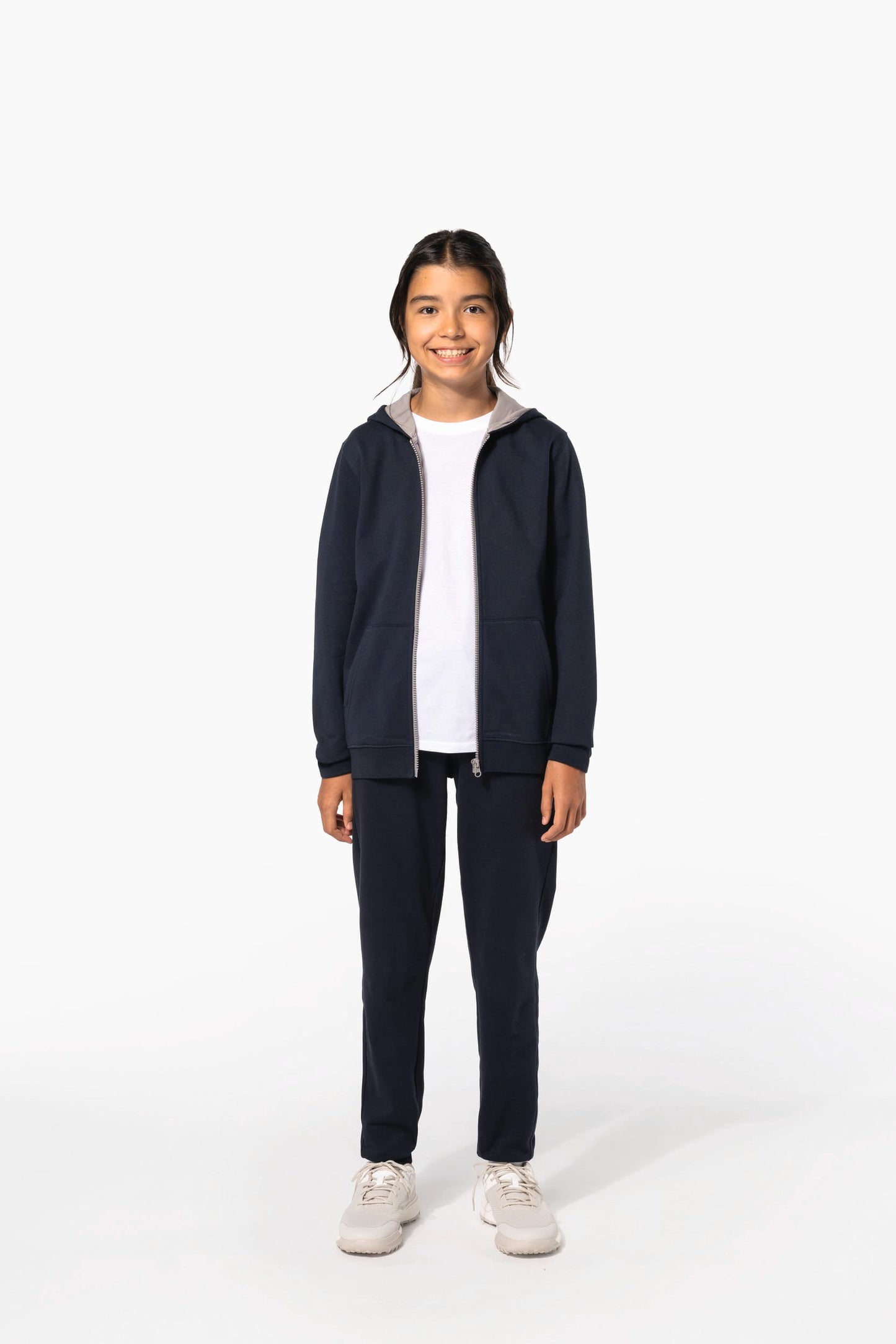 K486 - Felpa bambino con cappuccio full zip