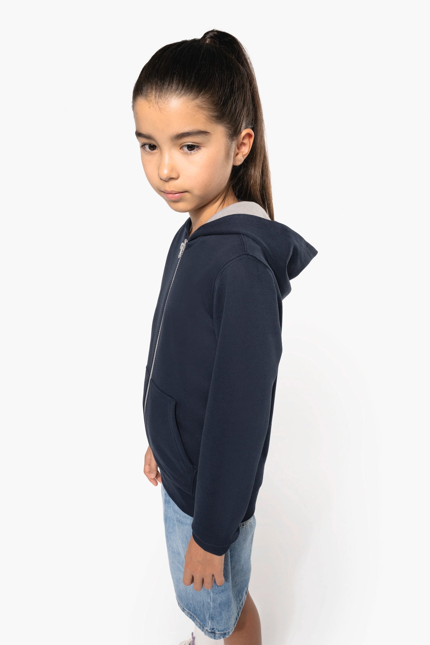 K486 - Felpa bambino con cappuccio full zip