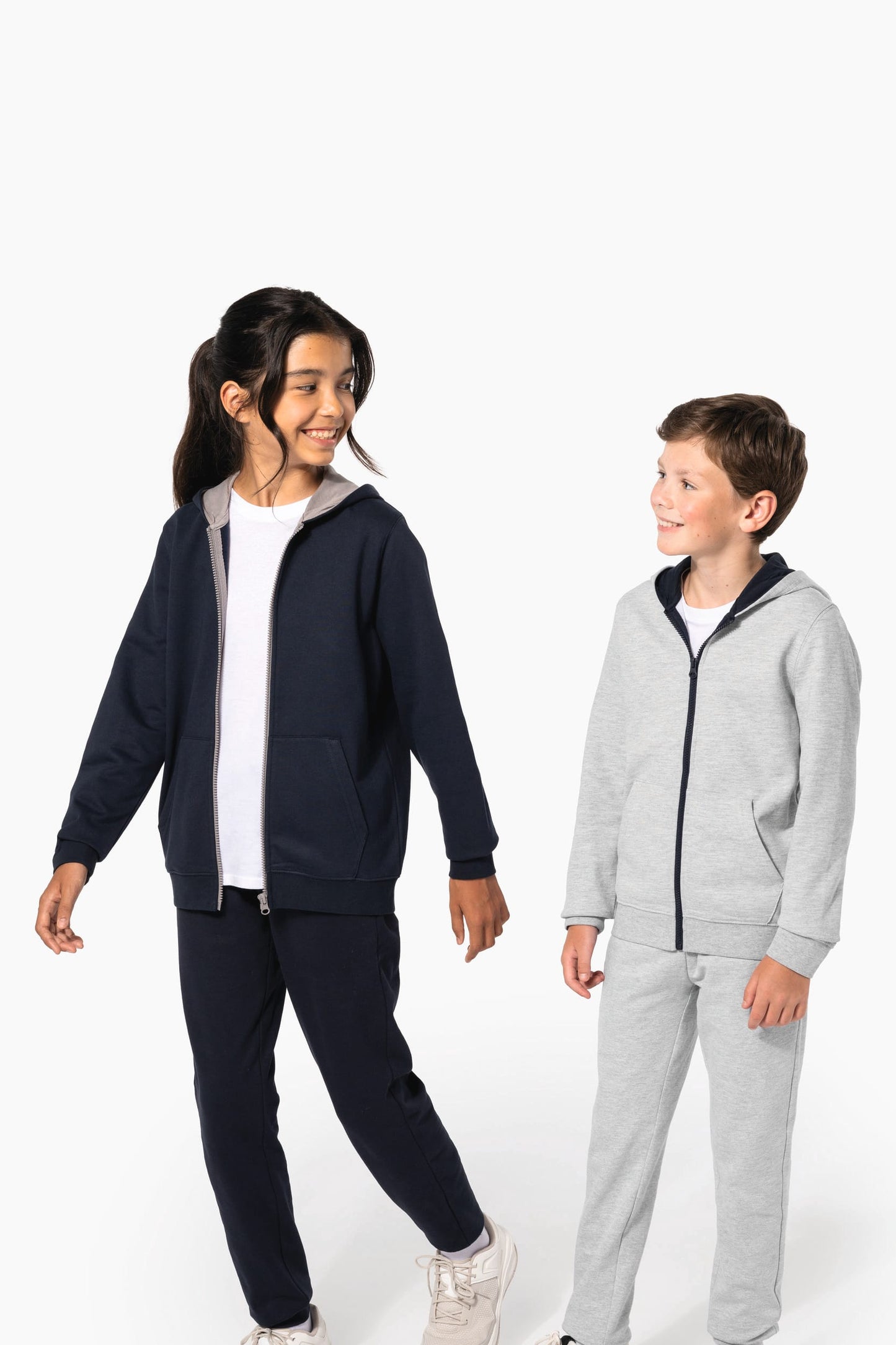 K486 - Felpa bambino con cappuccio full zip