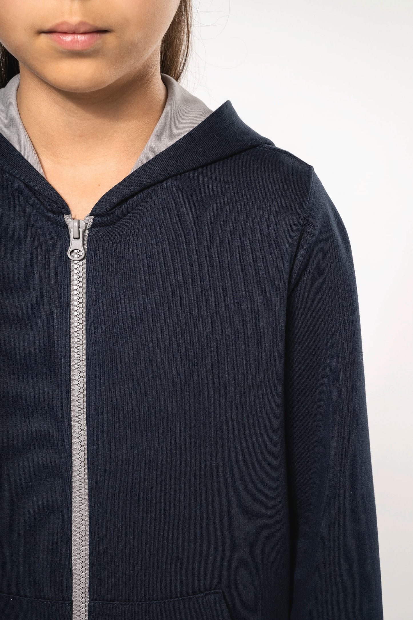 K486 - Felpa bambino con cappuccio full zip