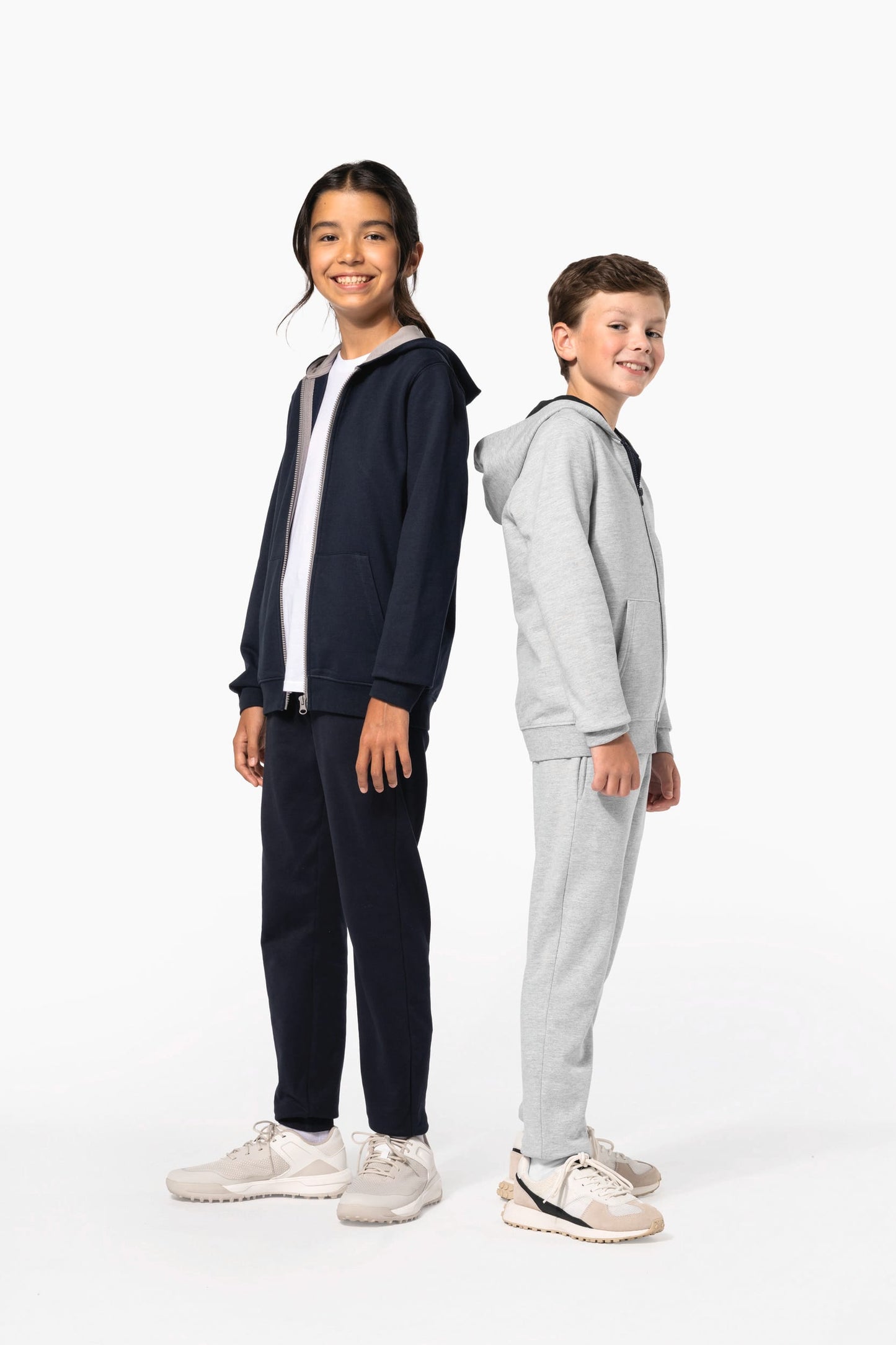 K486 - Felpa bambino con cappuccio full zip