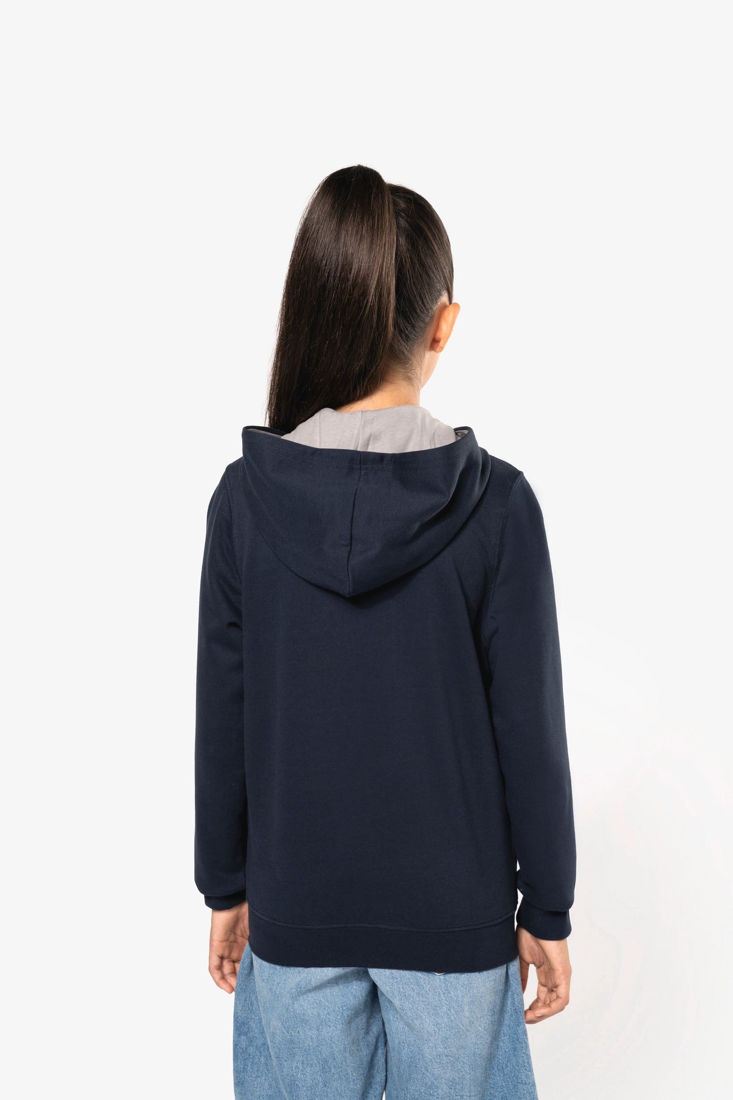 K486 - Felpa bambino con cappuccio full zip