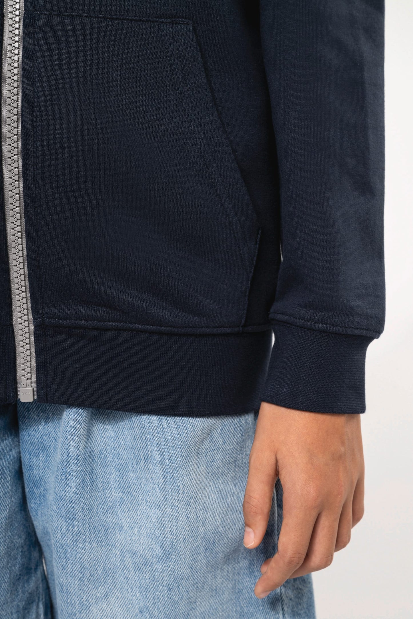 K486 - Felpa bambino con cappuccio full zip