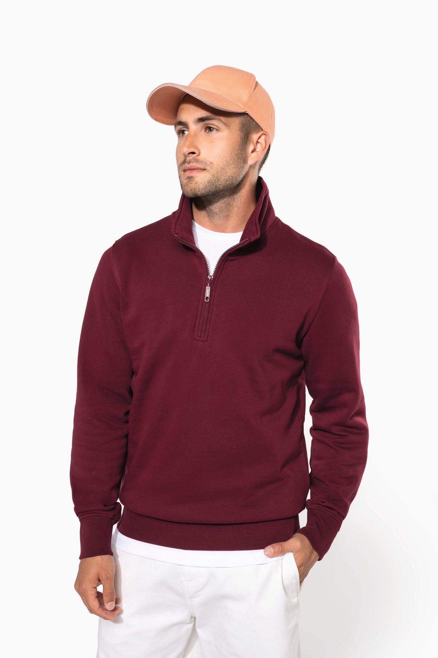 K487 - Felpa collo con zip