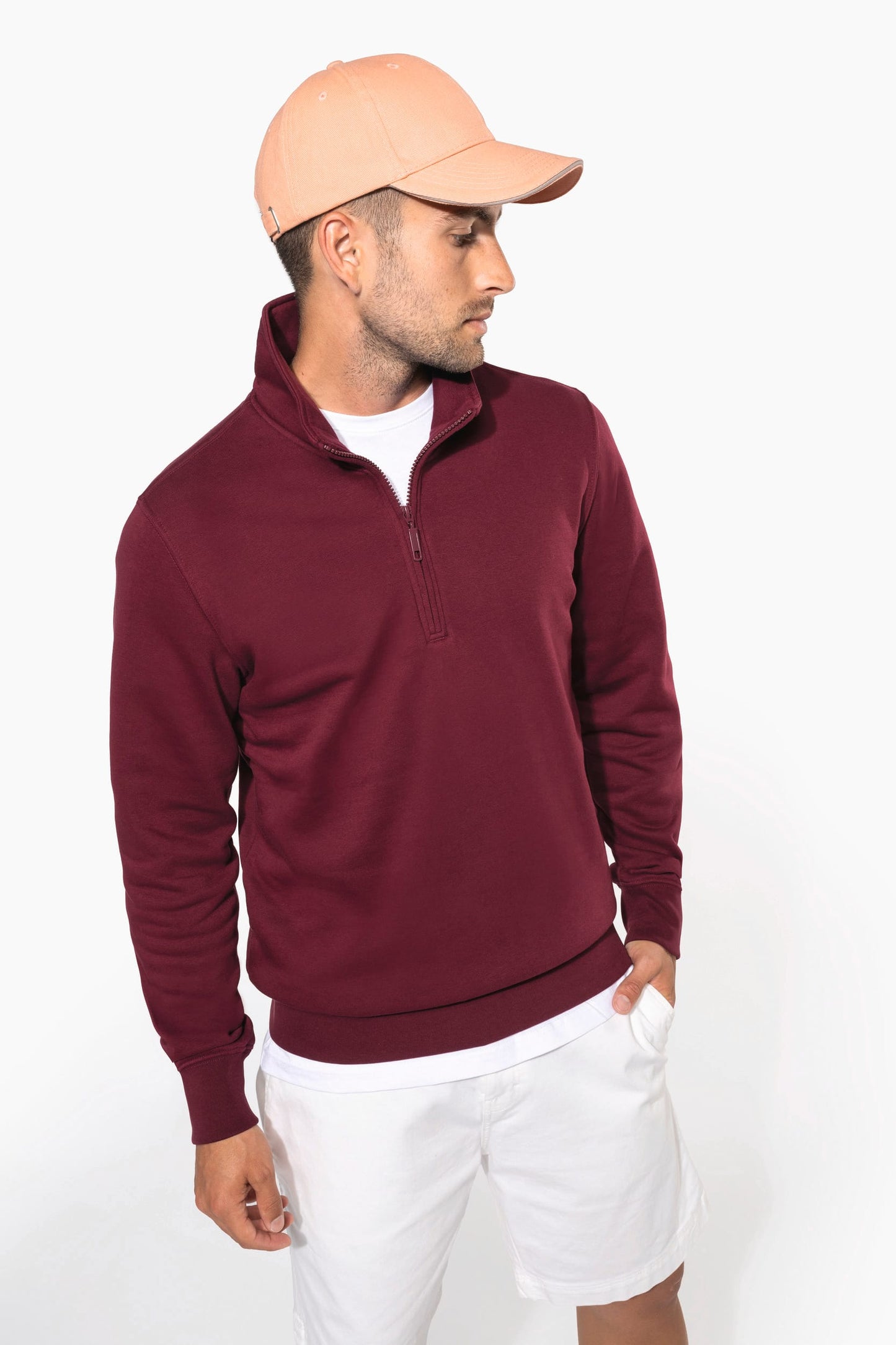 K487 - Felpa collo con zip