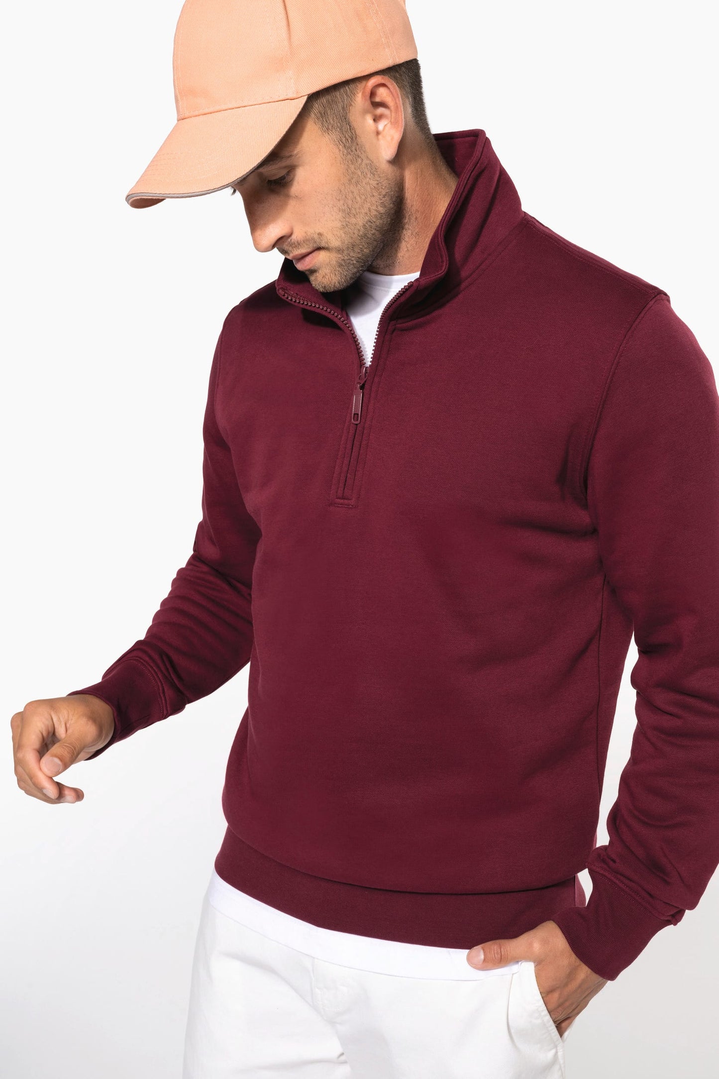K487 - Felpa collo con zip