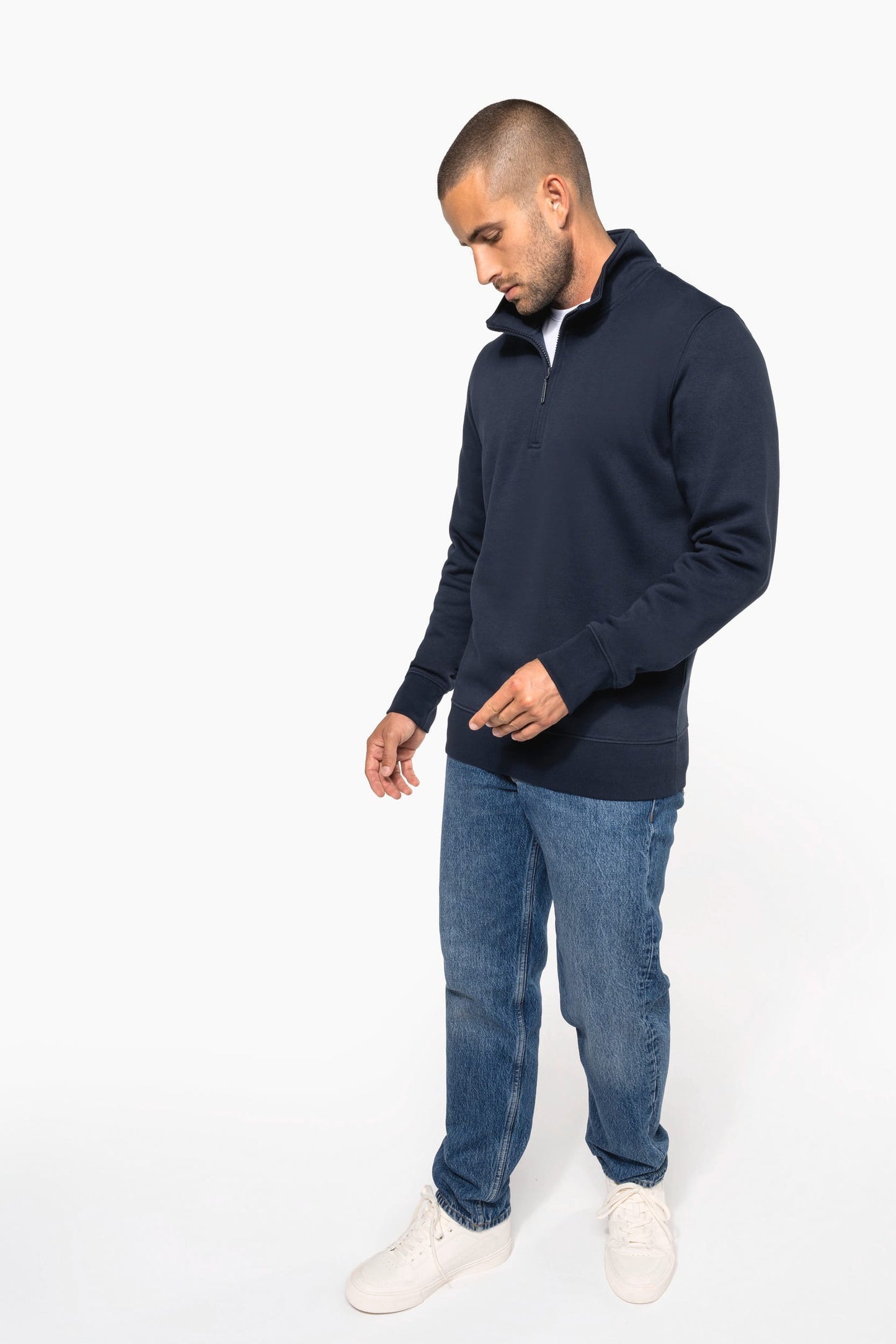 K487 - Felpa collo con zip