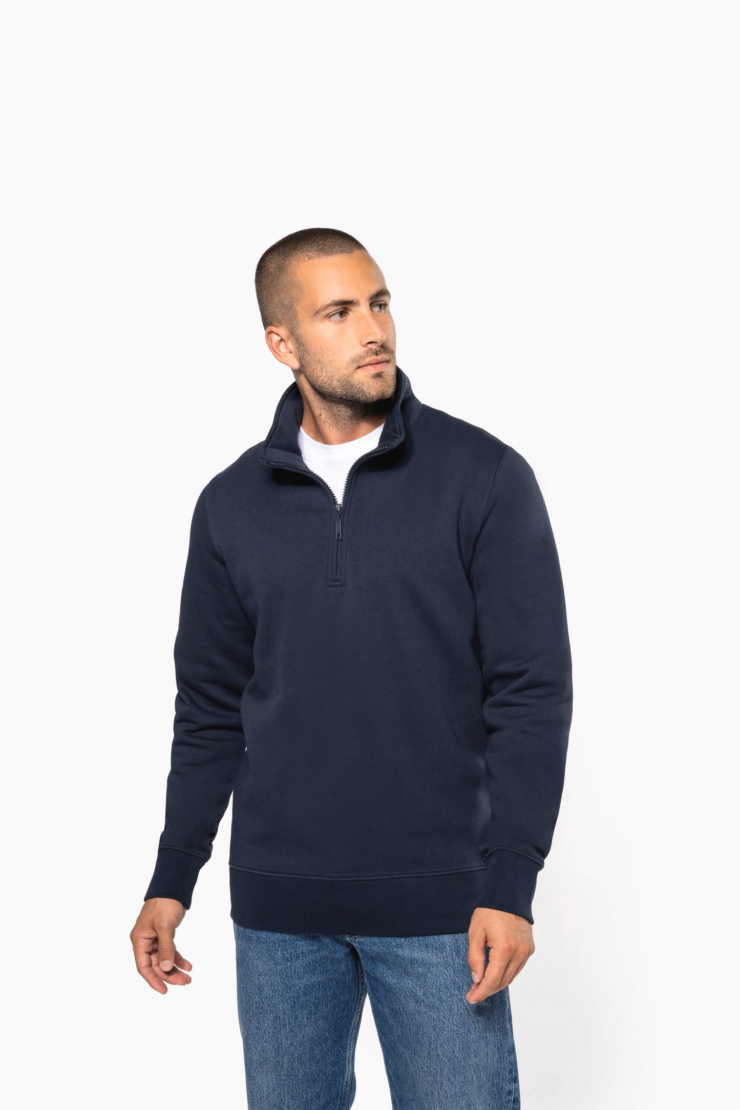 K487 - Felpa collo con zip