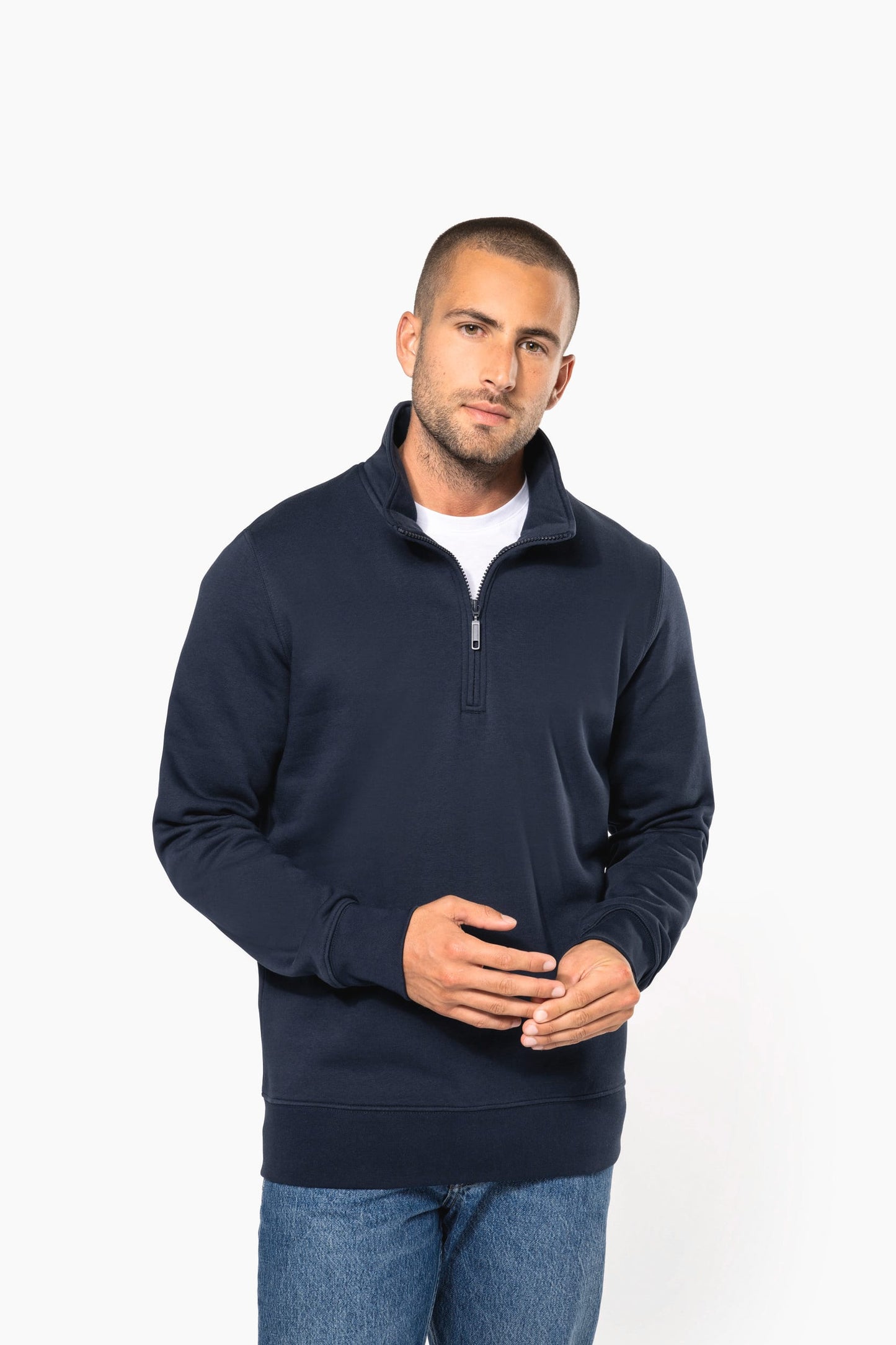 K487 - Felpa collo con zip