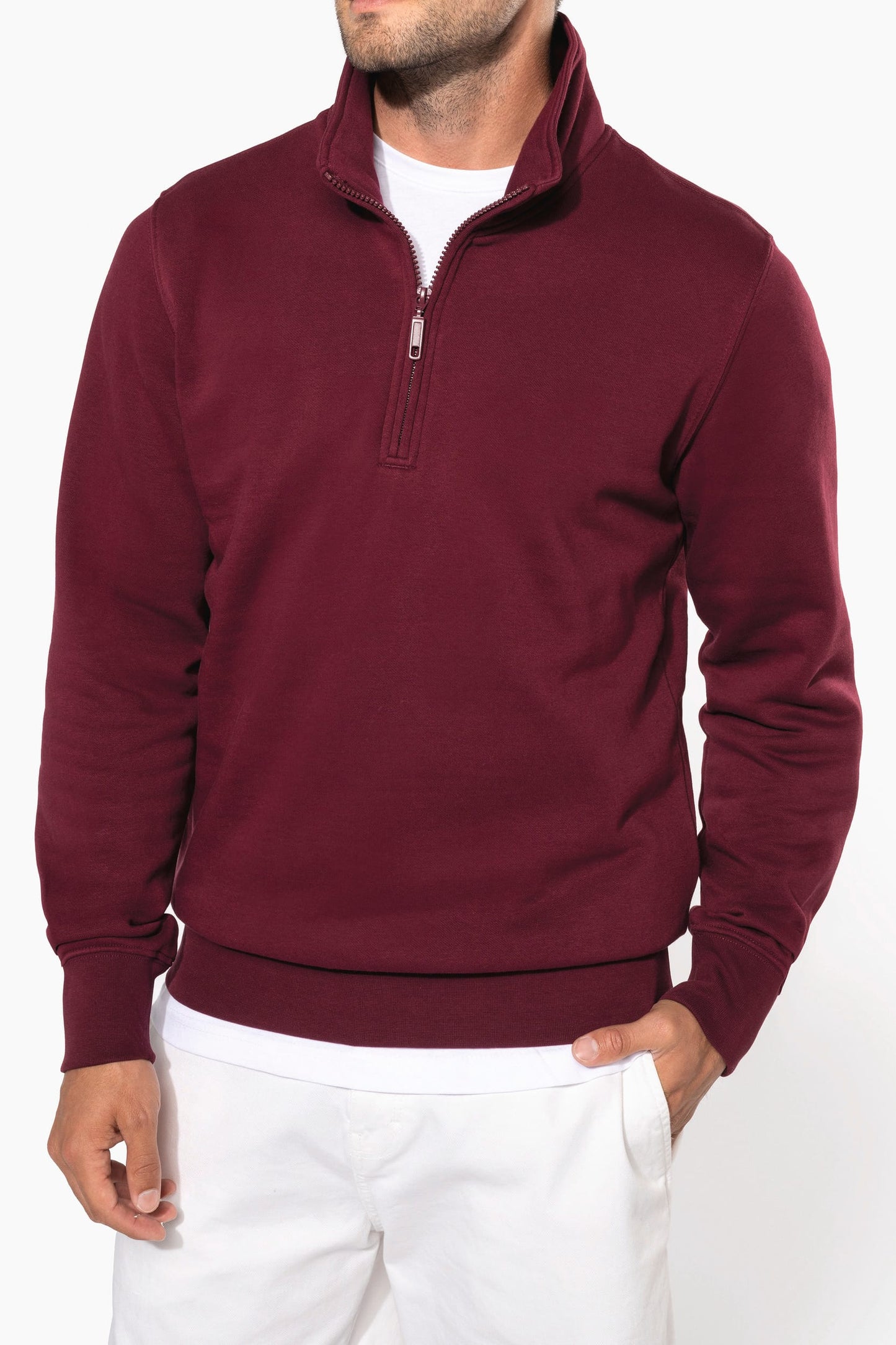 K487 - Felpa collo con zip
