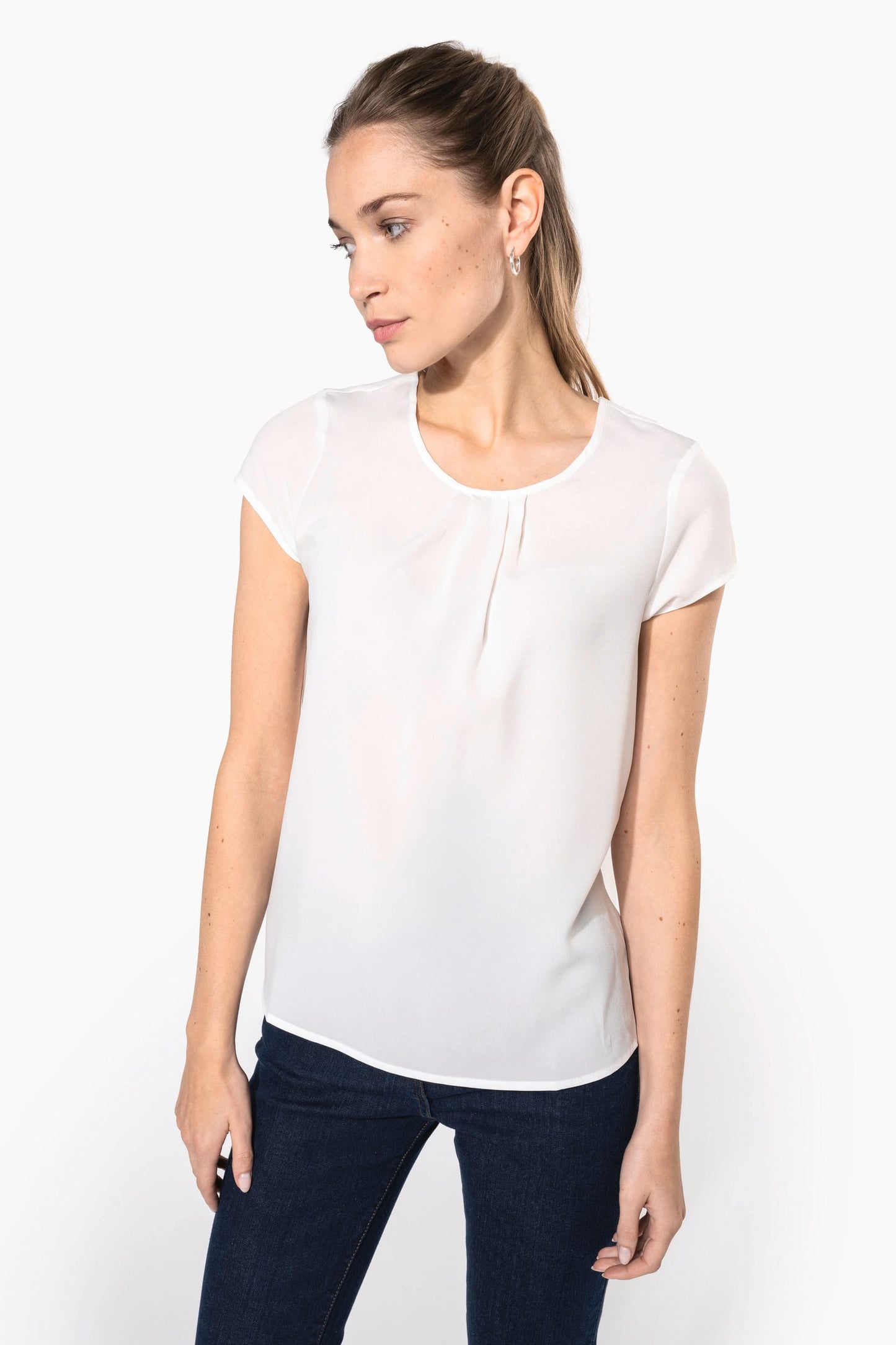 K5002 - Blusa donna crêpe manica corta