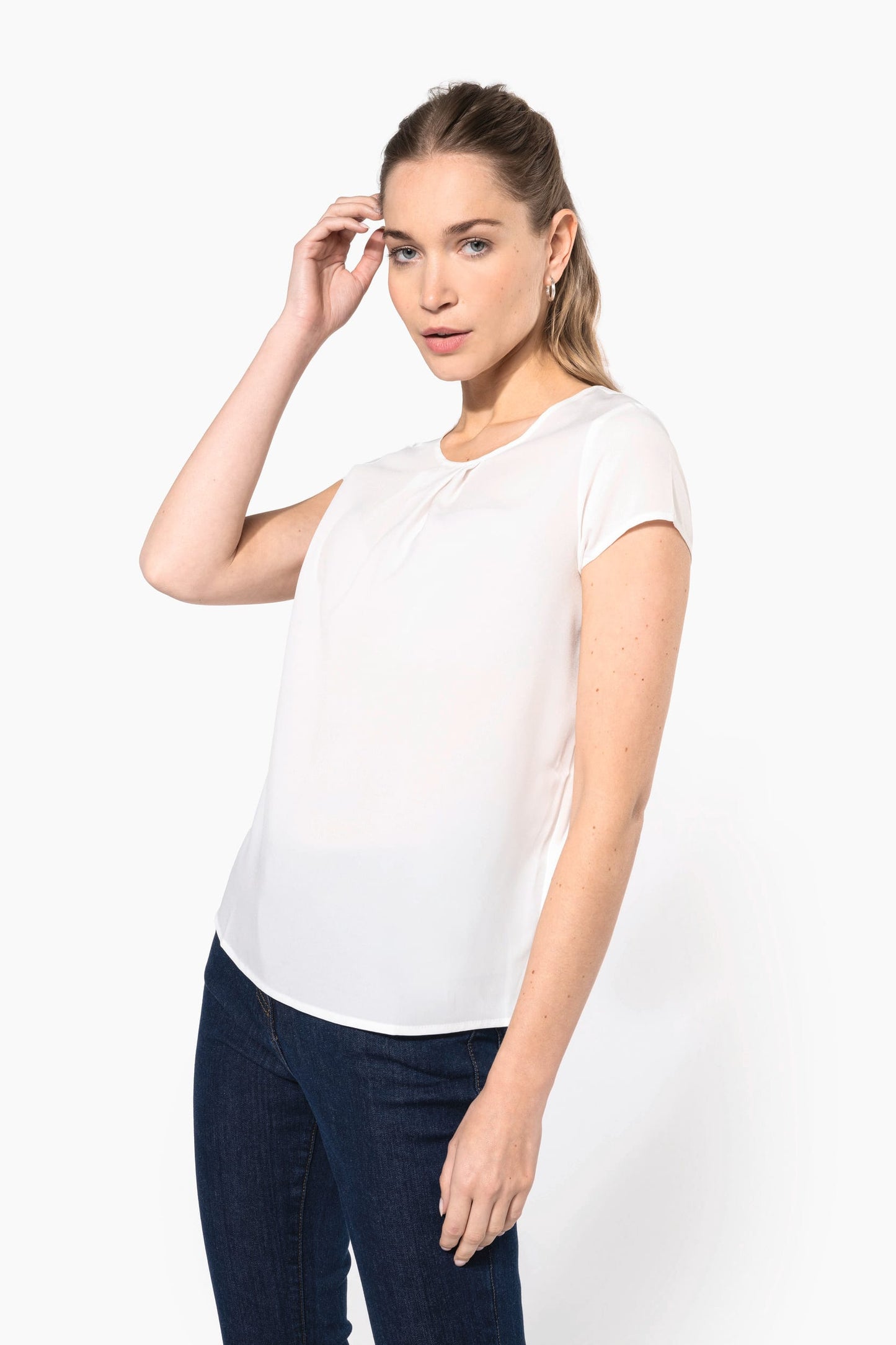 K5002 - Blusa donna crêpe manica corta