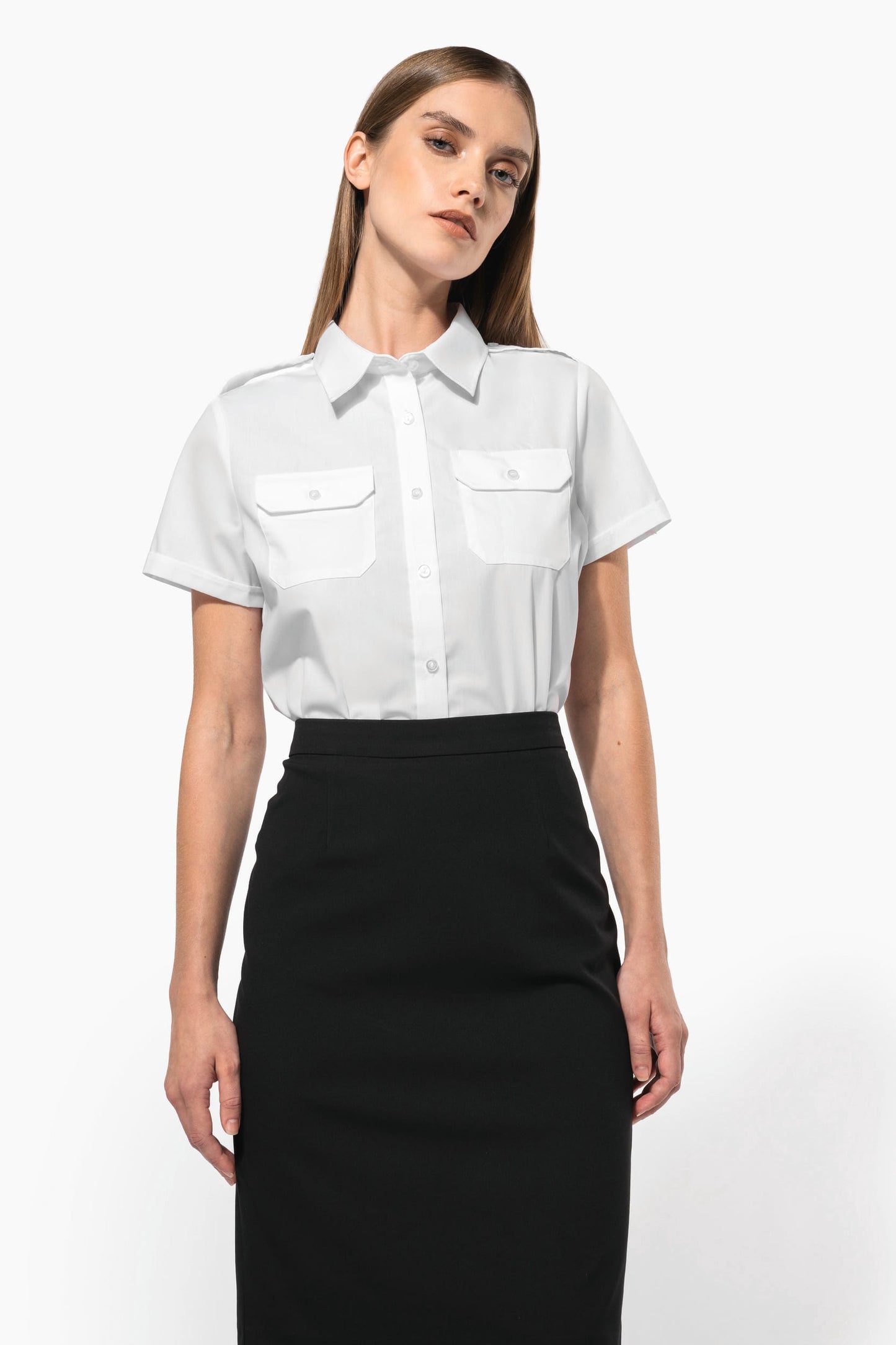 K504 - Camicia pilota donna manica corta