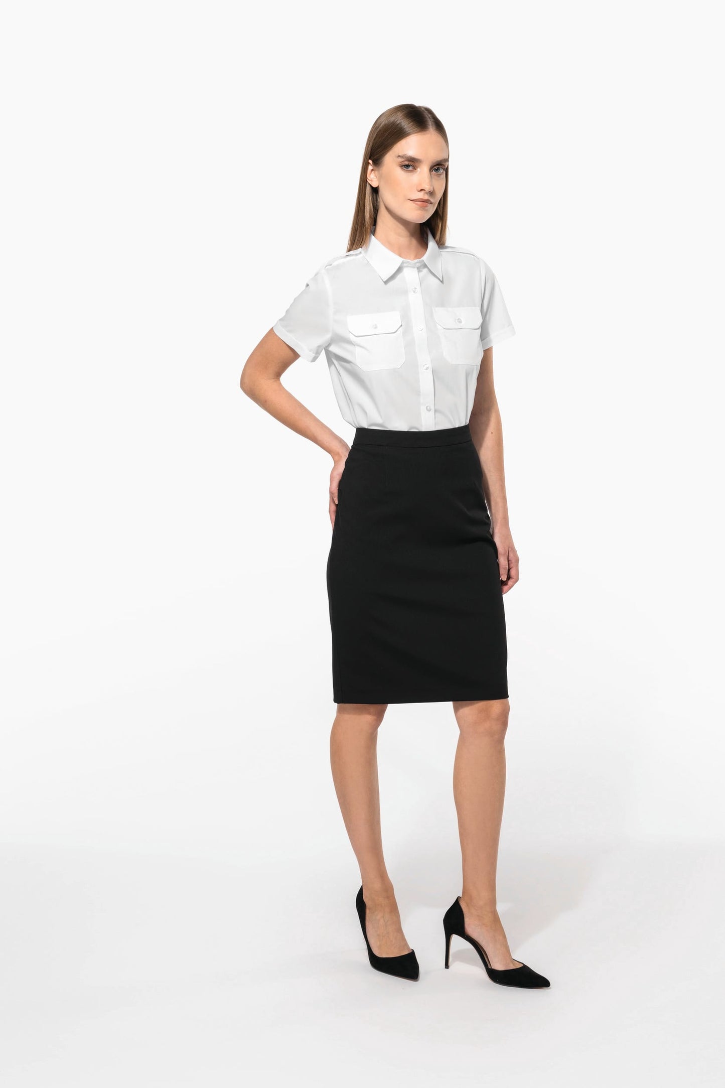 K504 - Camicia pilota donna manica corta