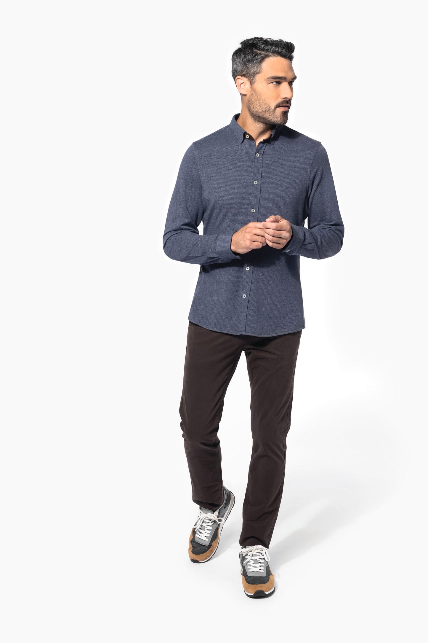 K507 - Camicia jacquard manica lunga