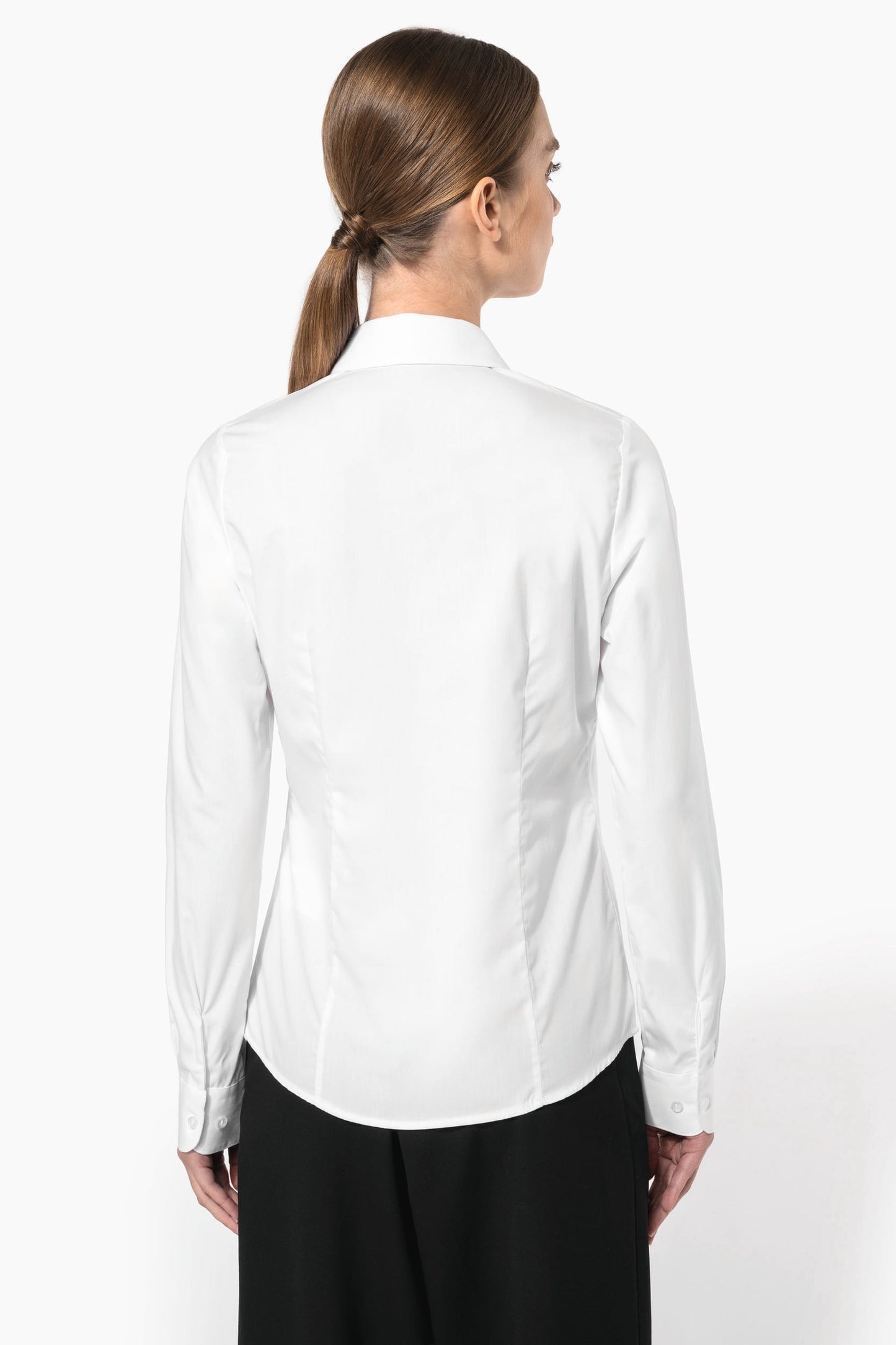 K510C - Camicia donna in popeline manica lunga